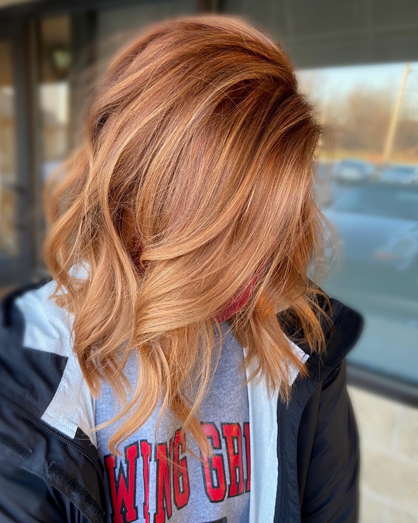 Dimensional Copper Balayage On Textured Lob