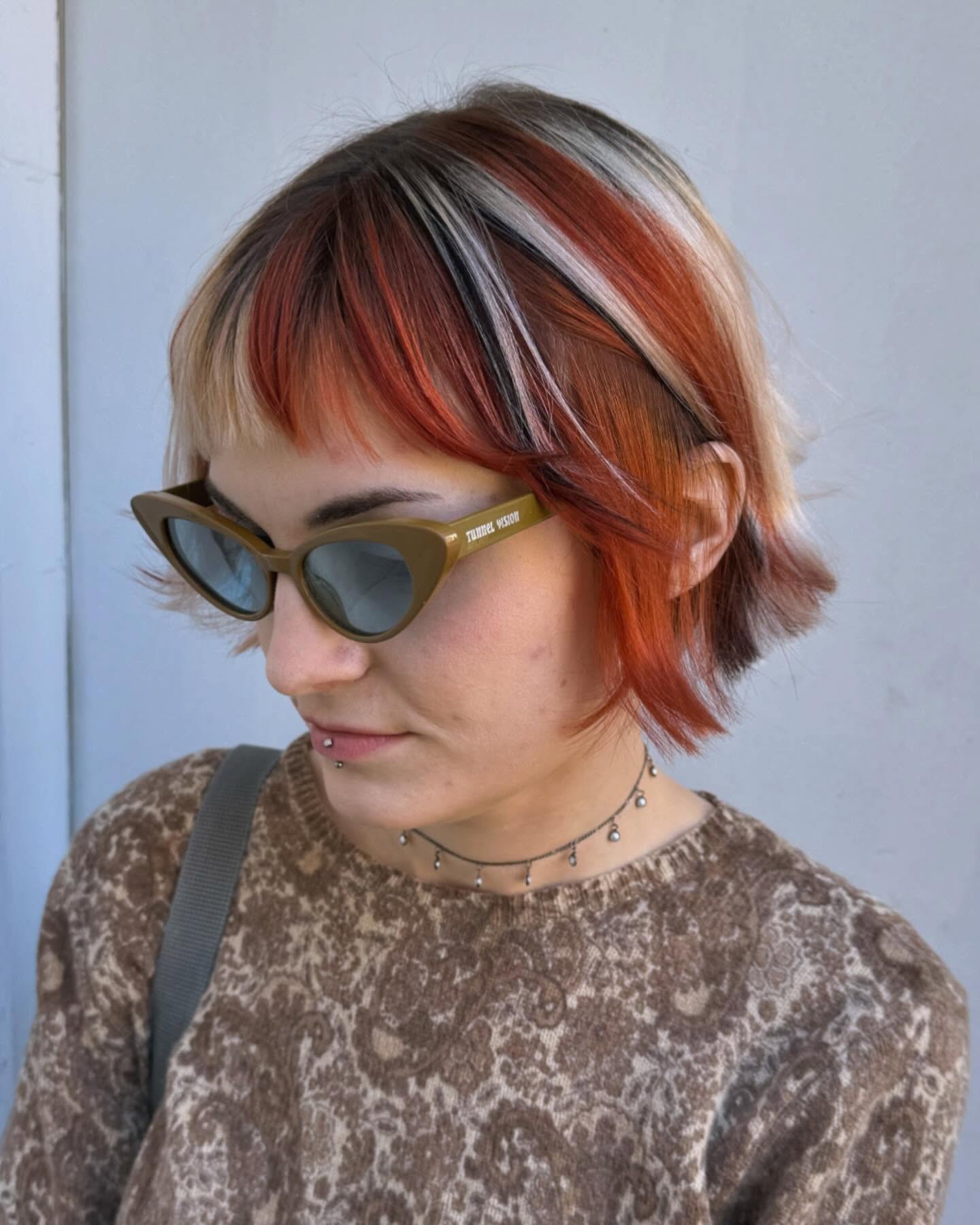 Edgy Copper And Platinum Multi Tonal Bob