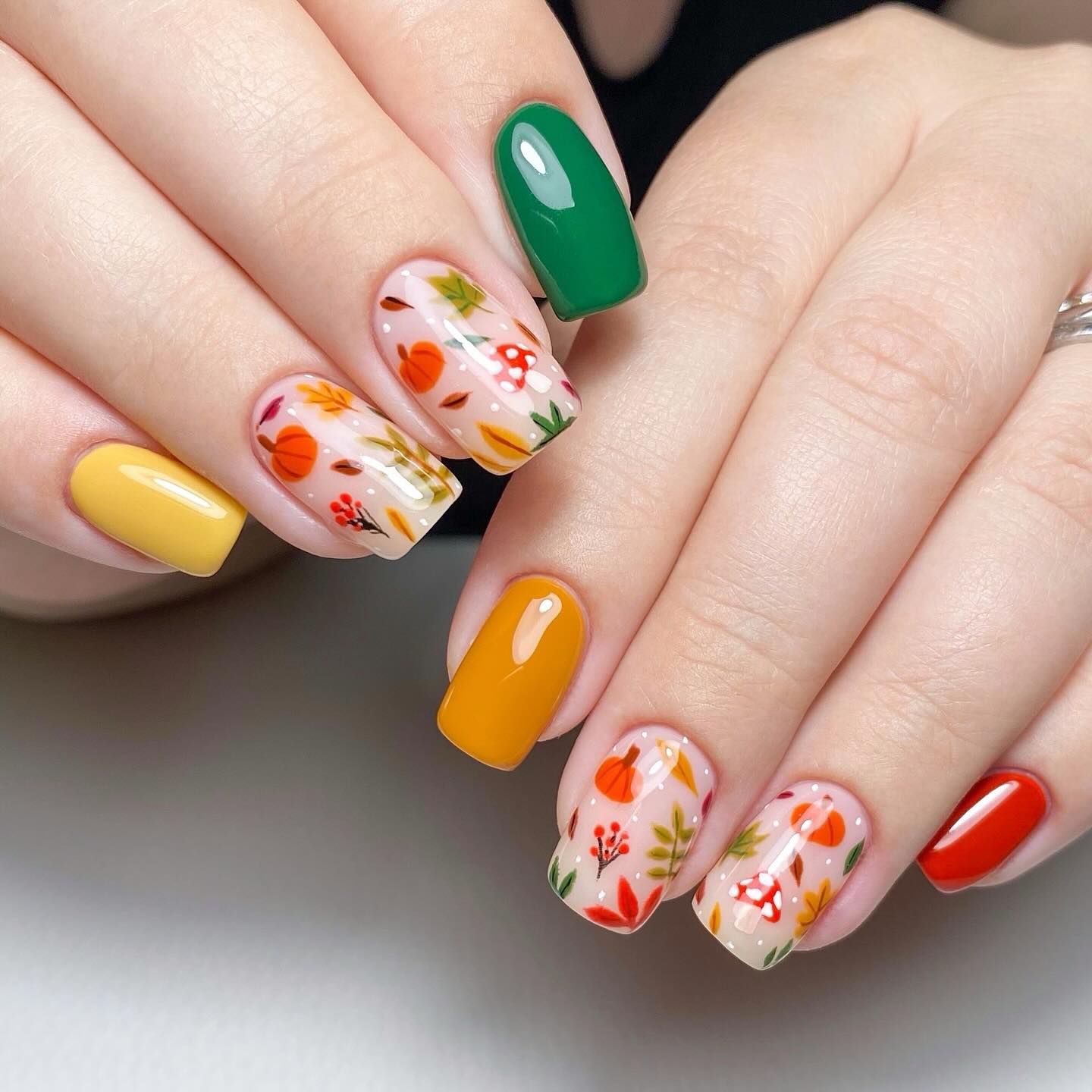 Enchanting Autumn Harvest Nail Art Design