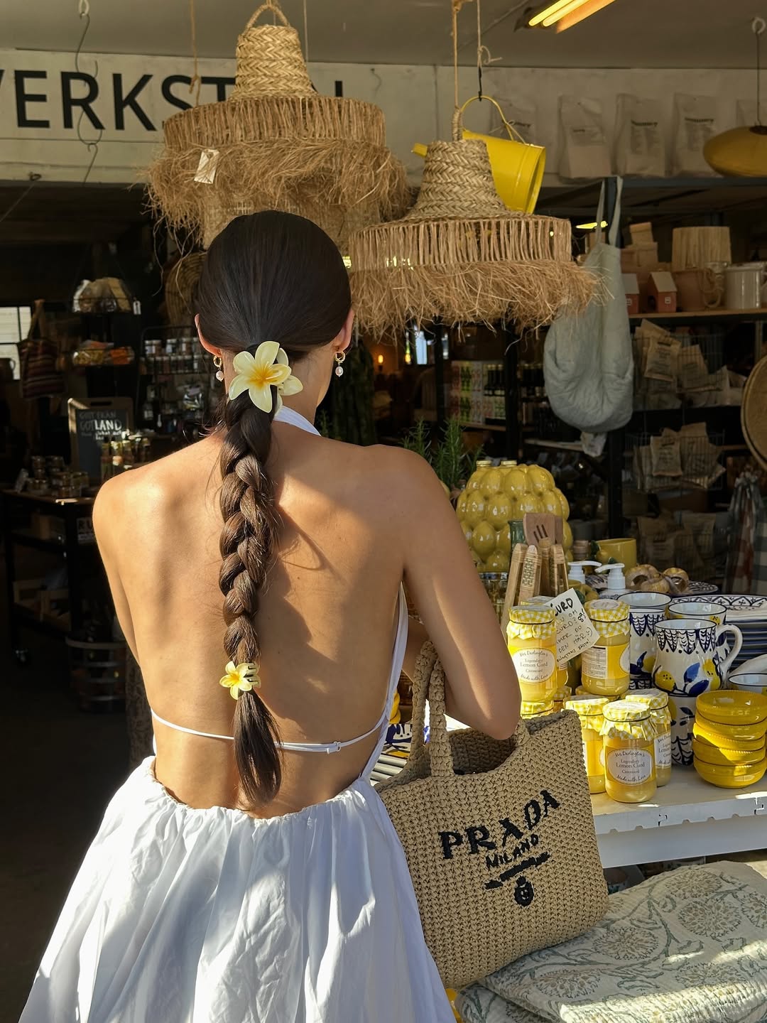 Floral Embellished Braided Low Ponytail