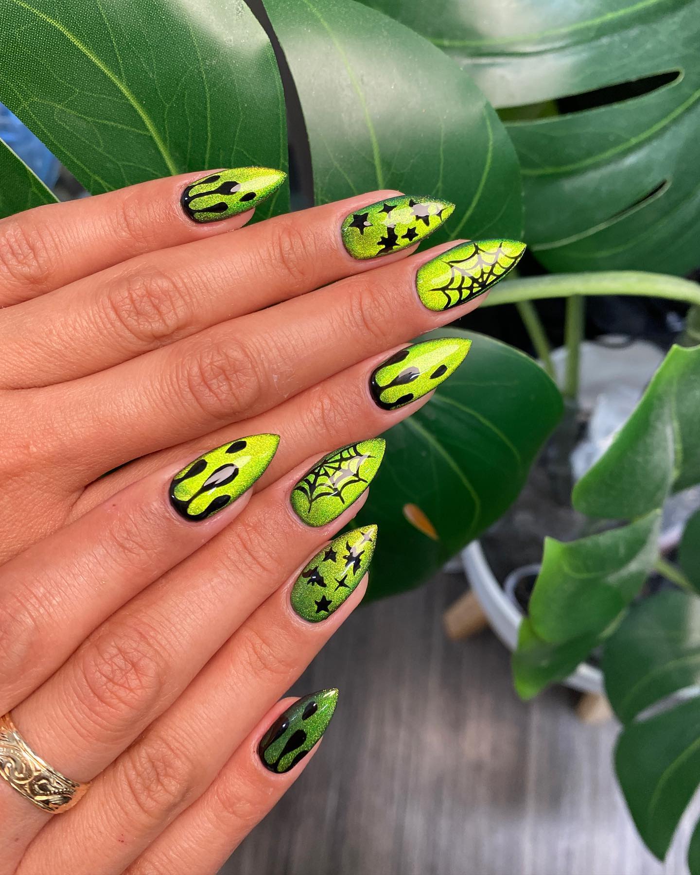 Glow-in-the-Dark Neon Halloween Nail Art