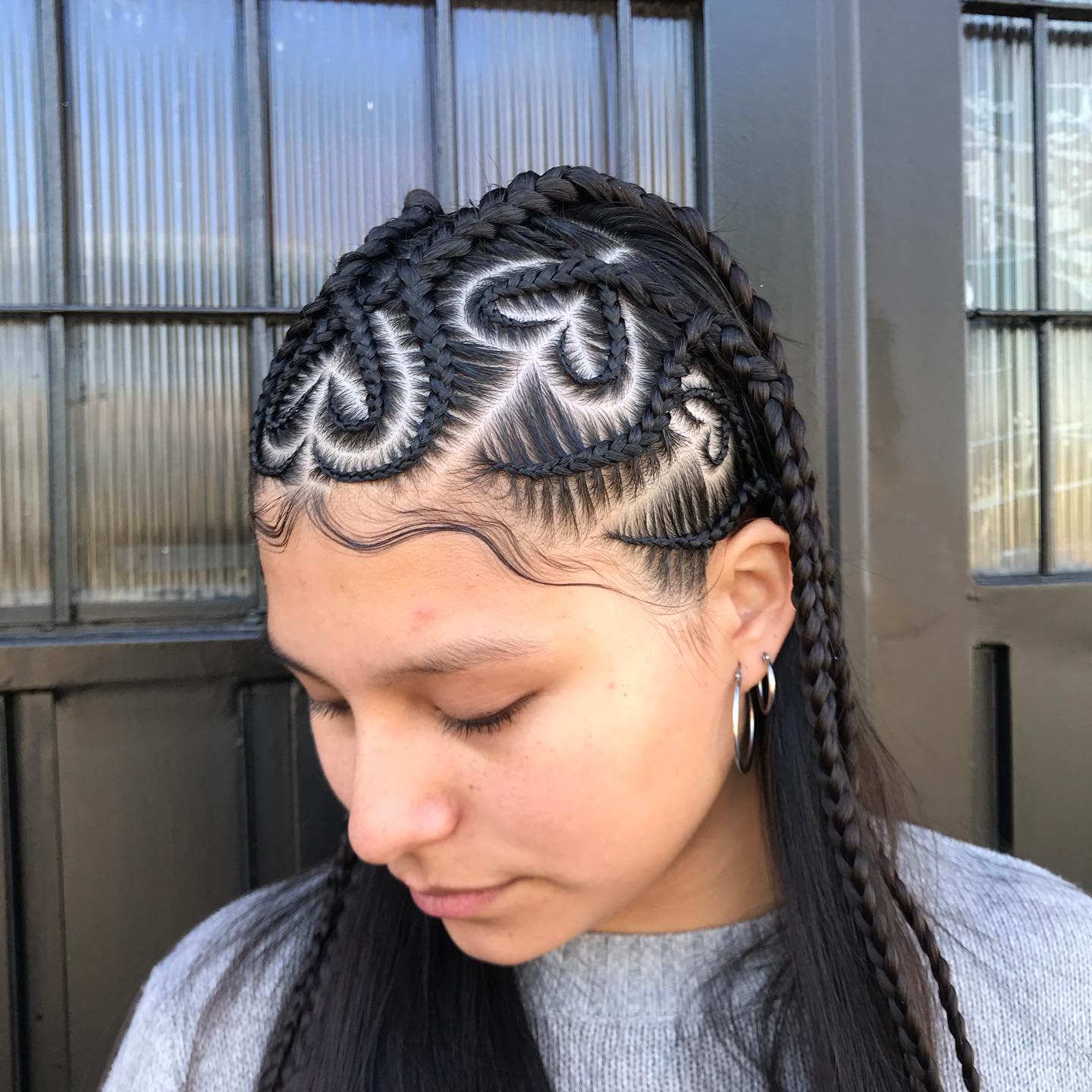 Intricate Heart Braids With Baby Hairs