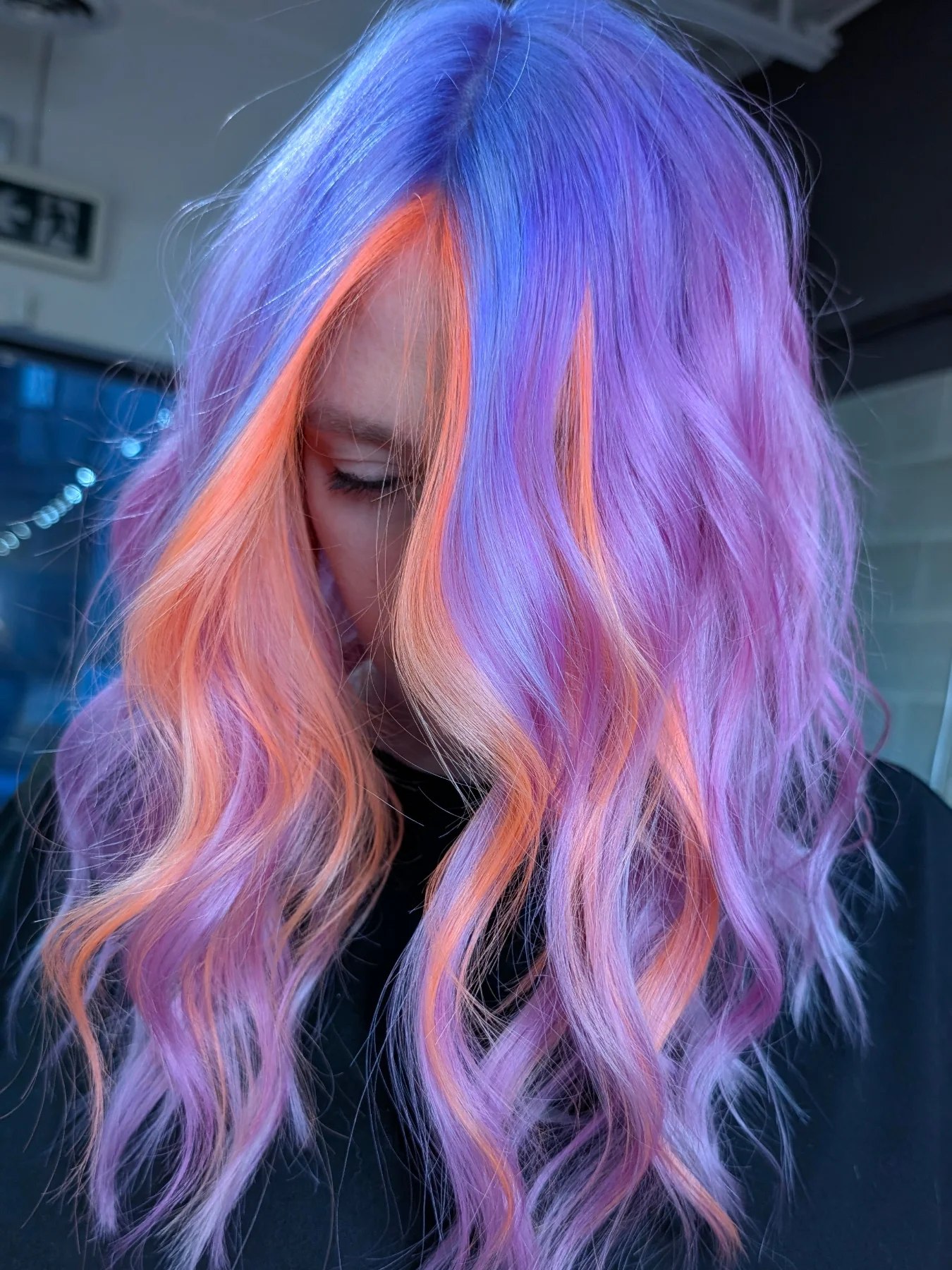 Lavender Purple With Peach Streaks