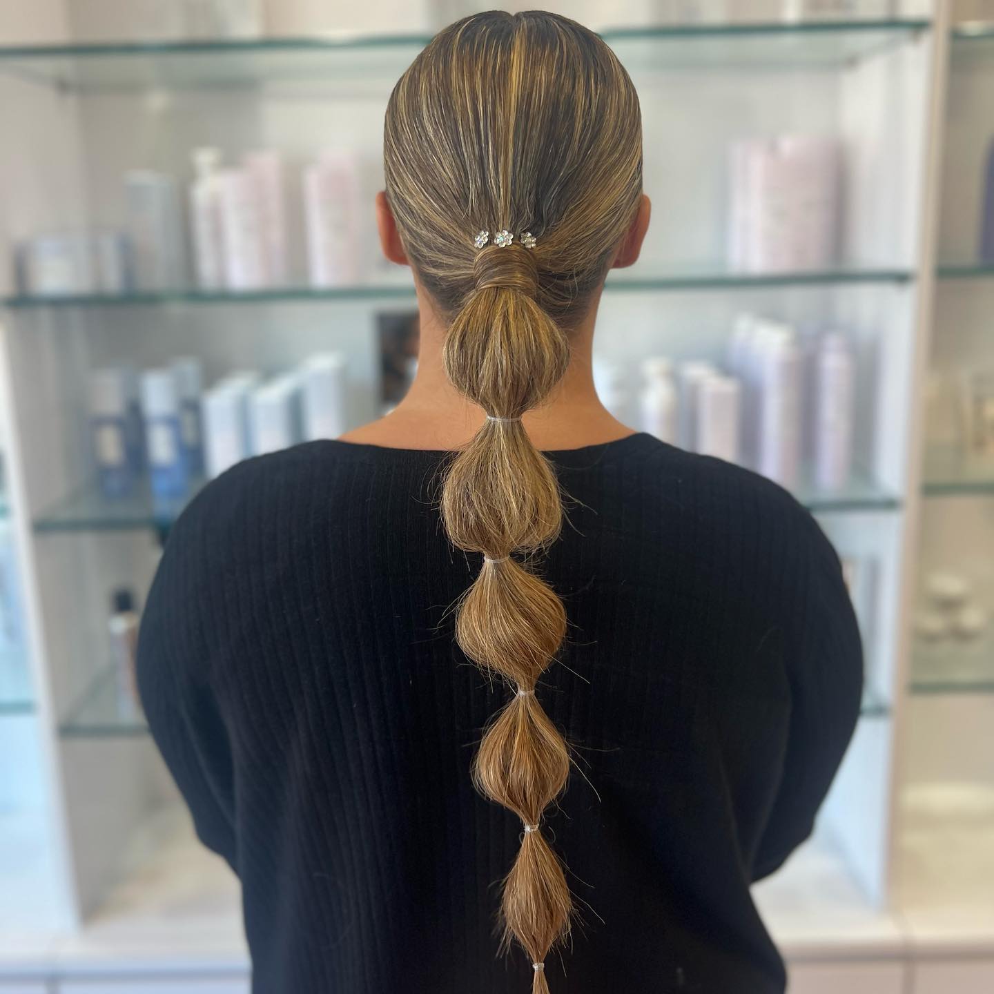 Modern Bubble Braid With Honey Blonde Highlights