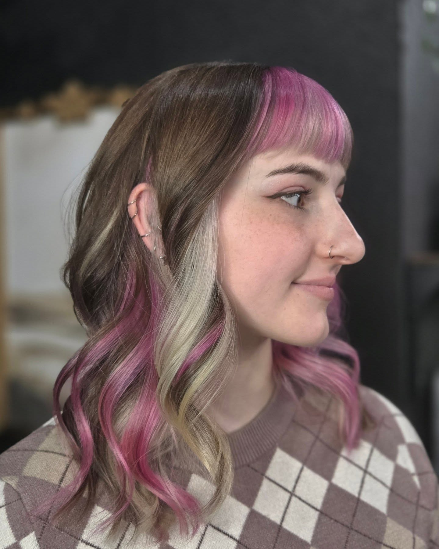 Multi Dimensional Pink And Platinum Peekaboo Layers
