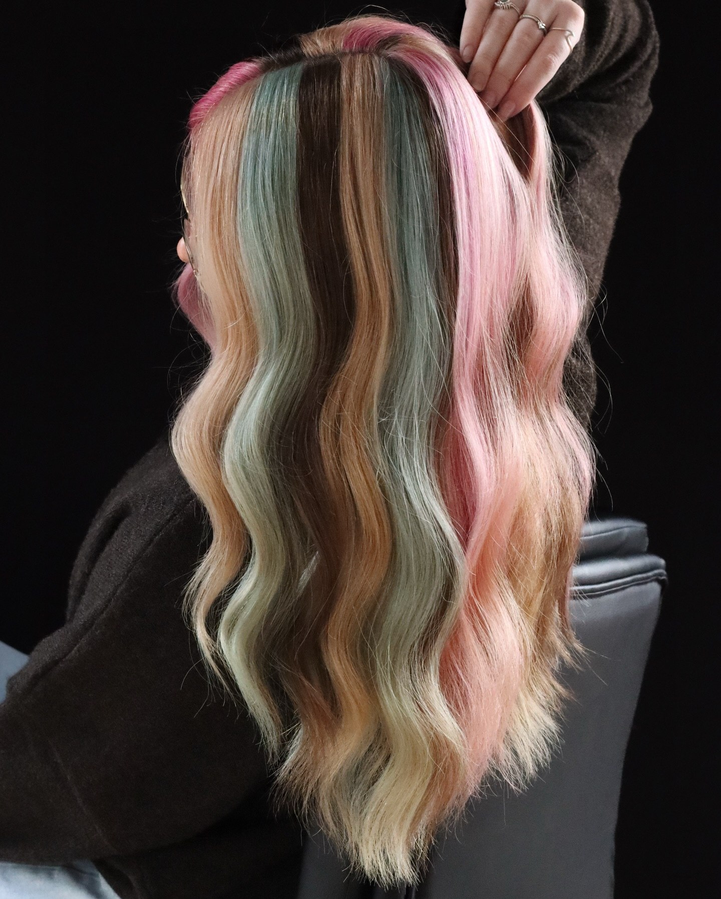 Pastel And Espresso Striped Neapolitan Waves