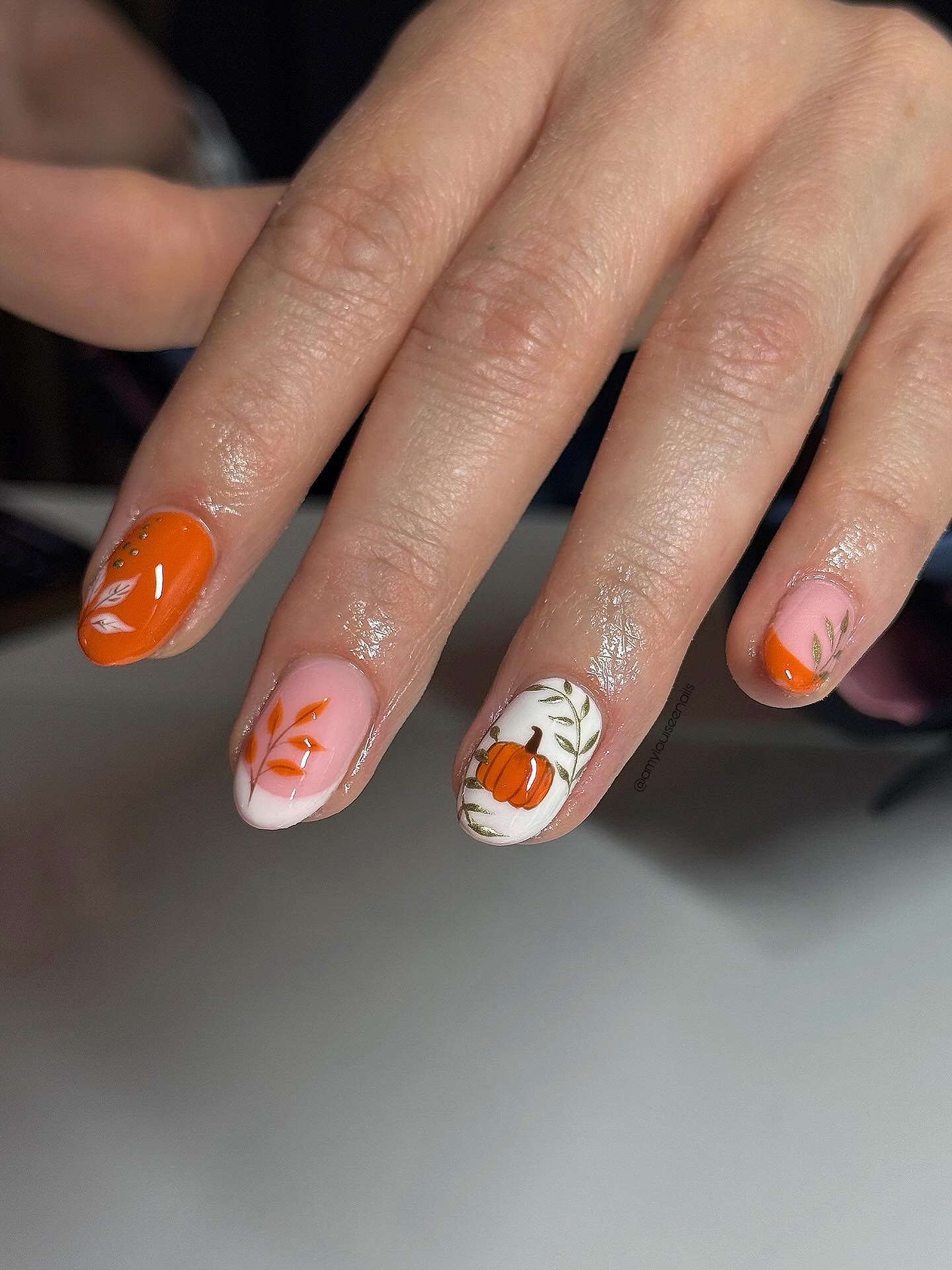 Pumpkin Patch French Ombre Fall Nails