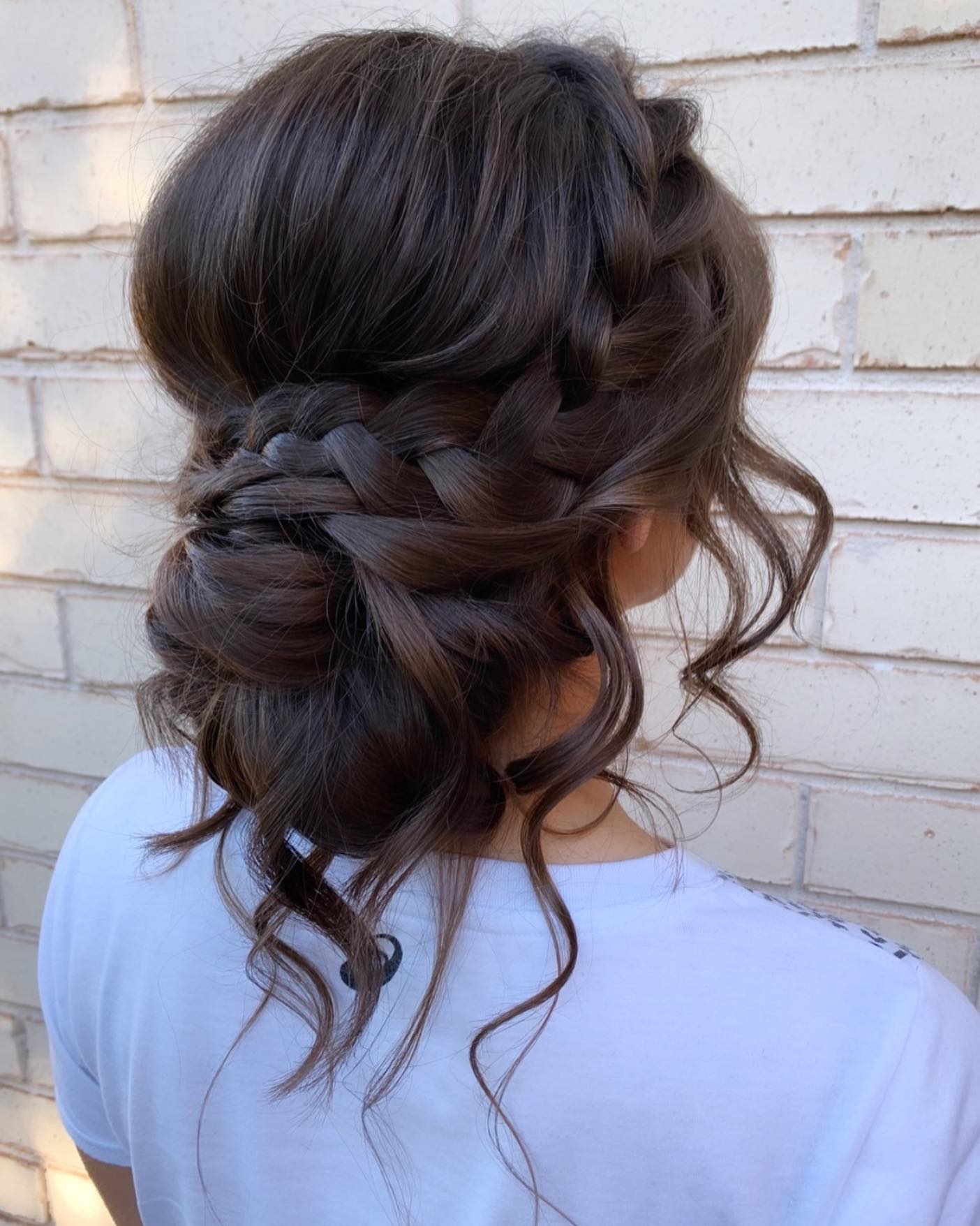 Romantic Braided Low Chignon For Long Hair