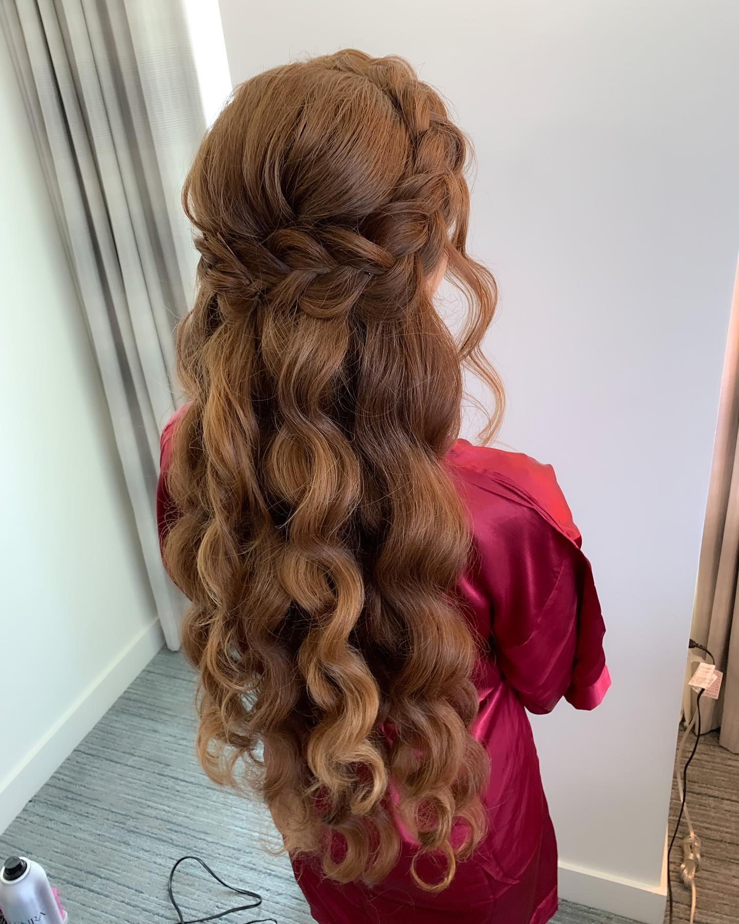 Romantic Braided Updo With Loose Waves