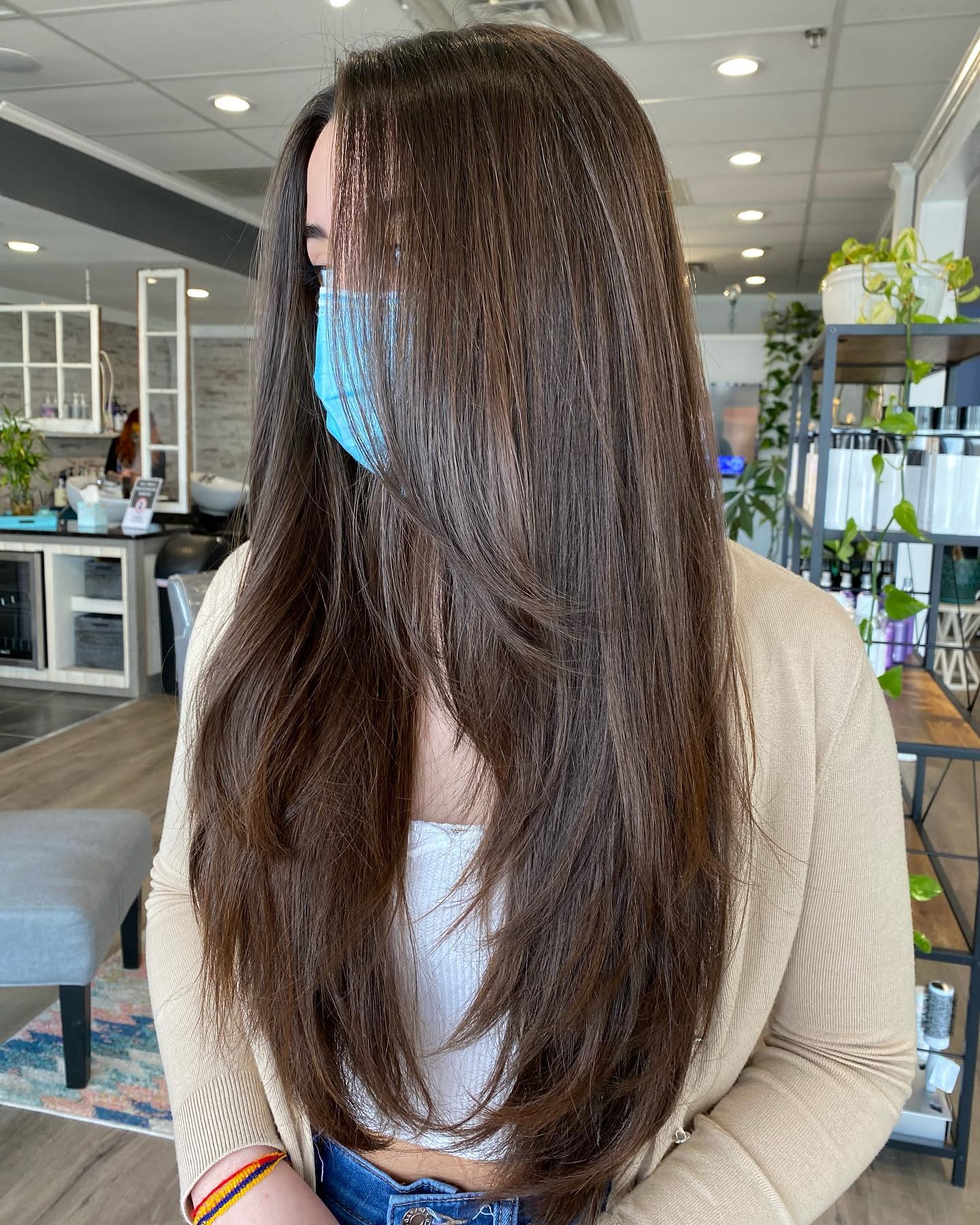Sleek Blowout With Long Face Framing Layers