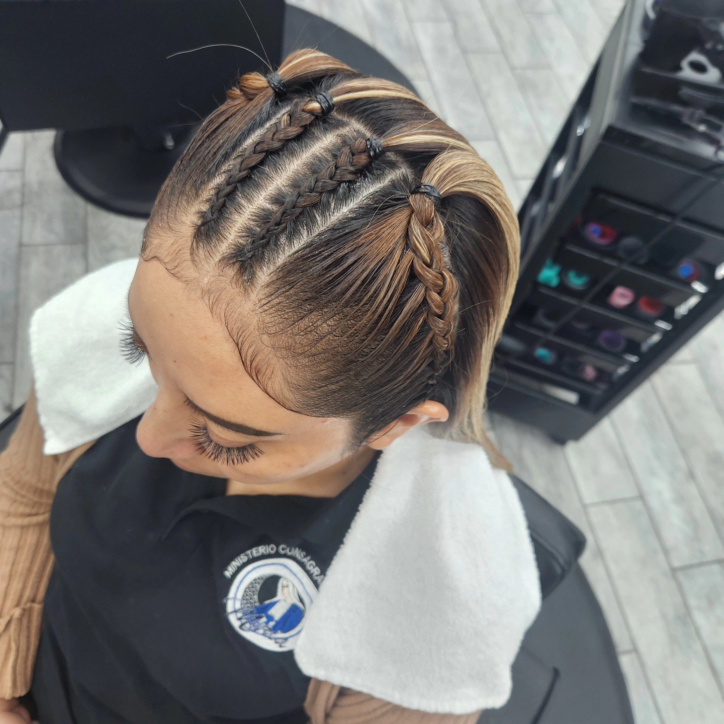 Sleek Cornrows With Honey Blonde Accents