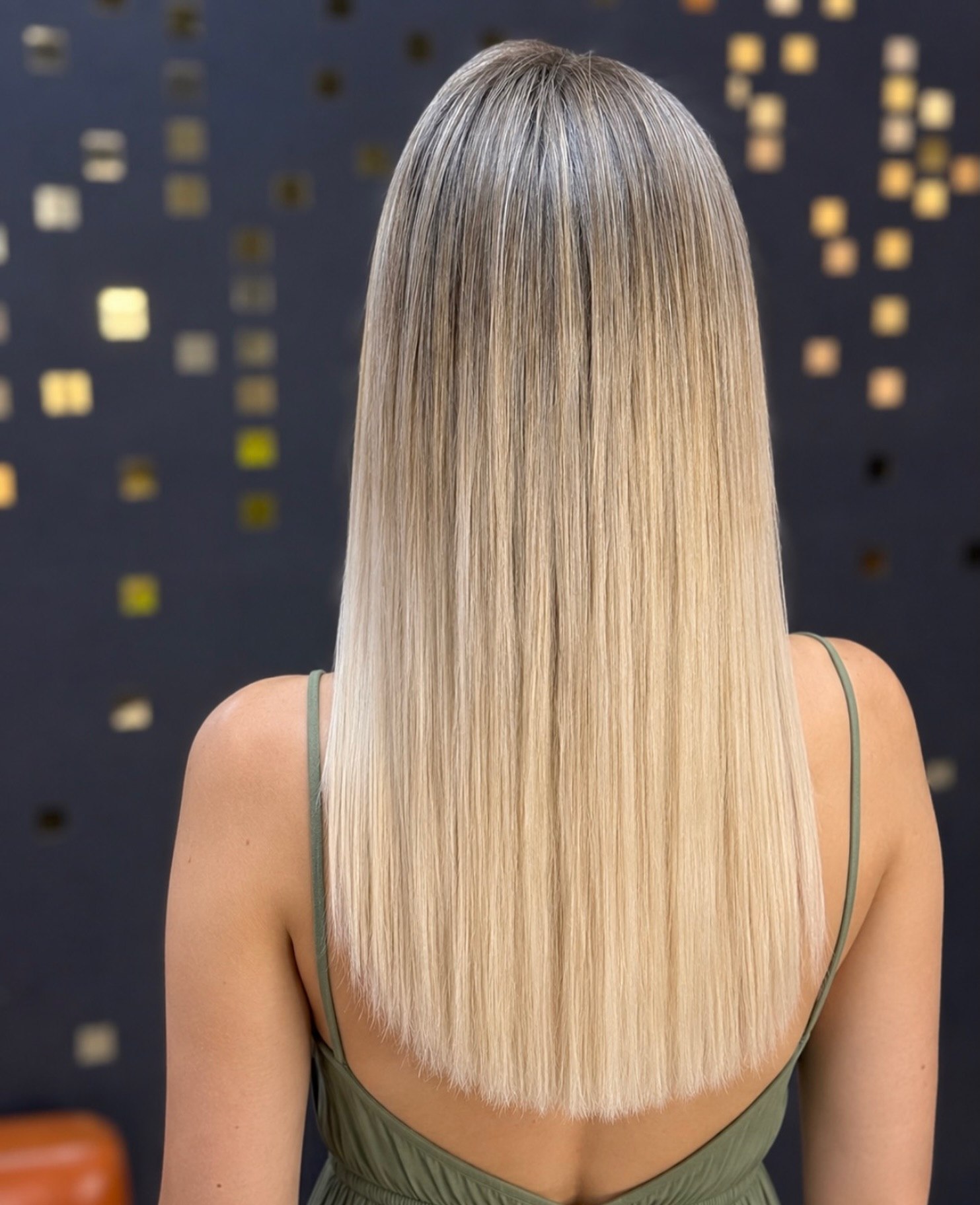 Sleek Ultra Long Blonde With Shadow Root