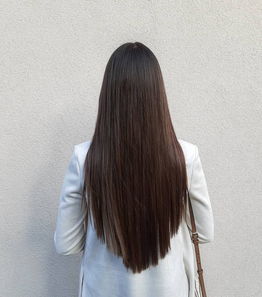 Sleek V Cut Long Espresso Hair