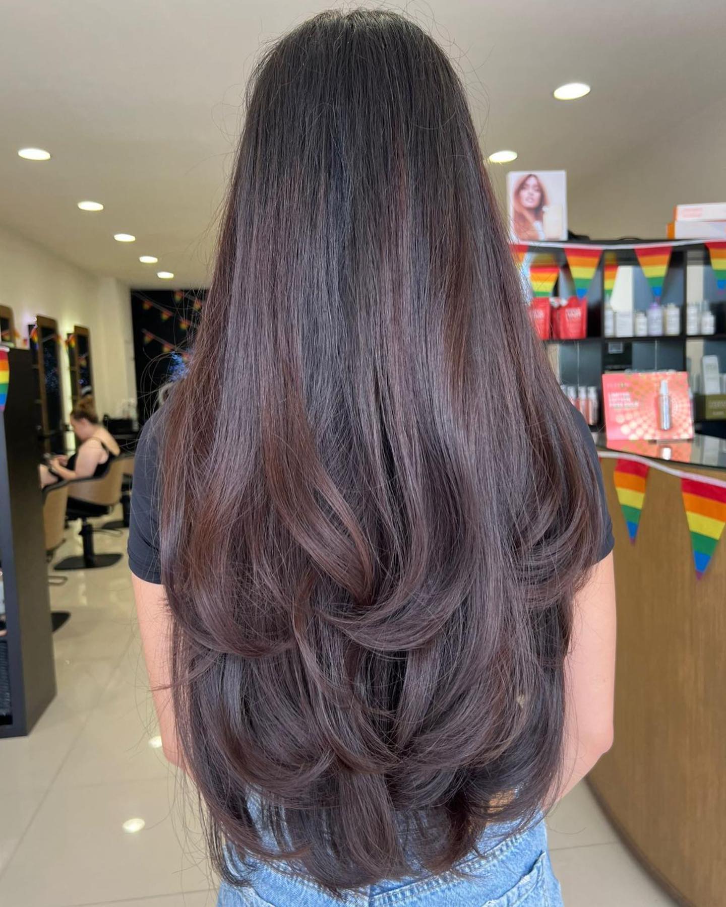 Soft Cascading Layers On Polished Espresso Brunette