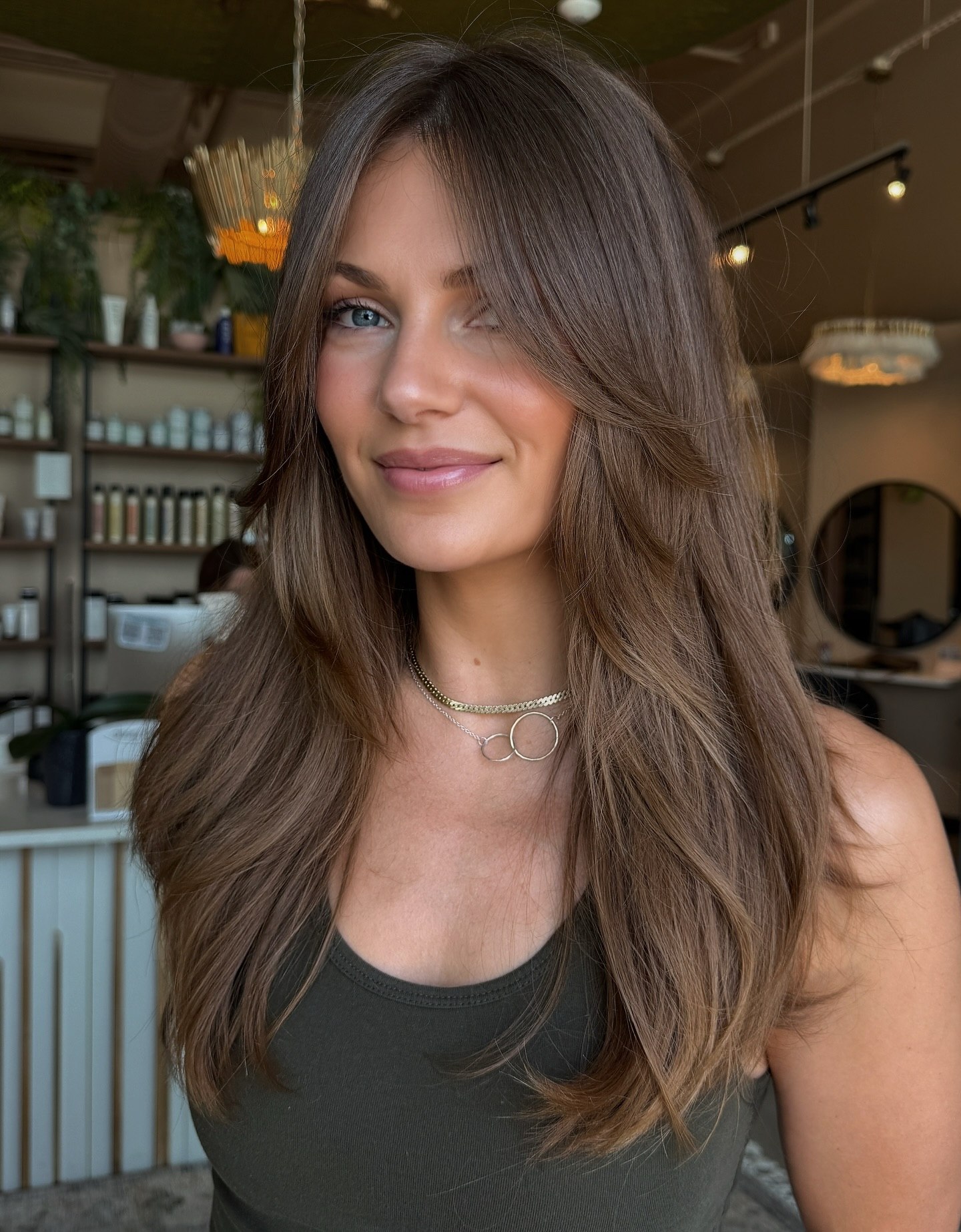 Soft Face Framing Layers For Mid Back Hair