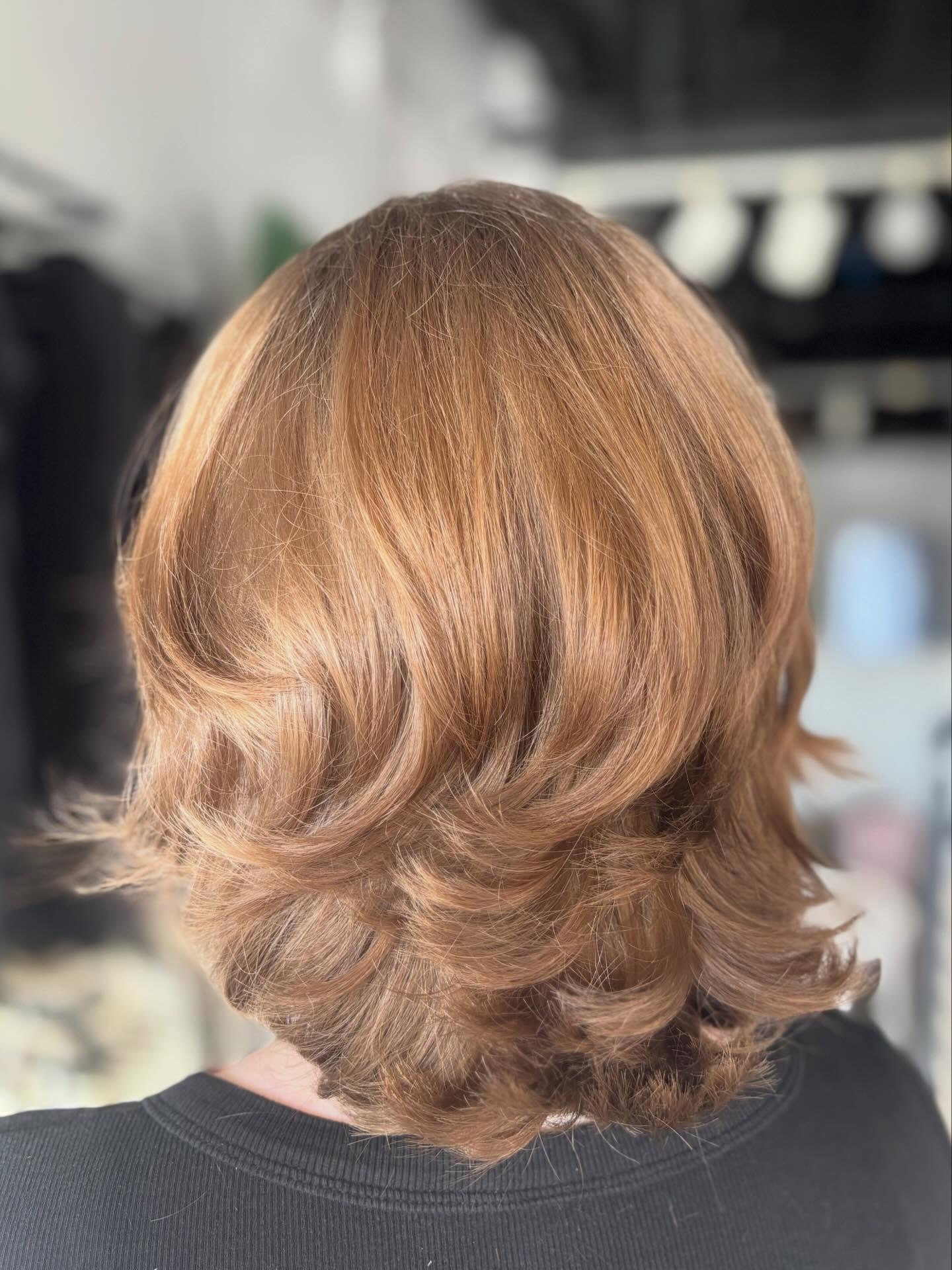 Soft Layered Bob With Copper Tones
