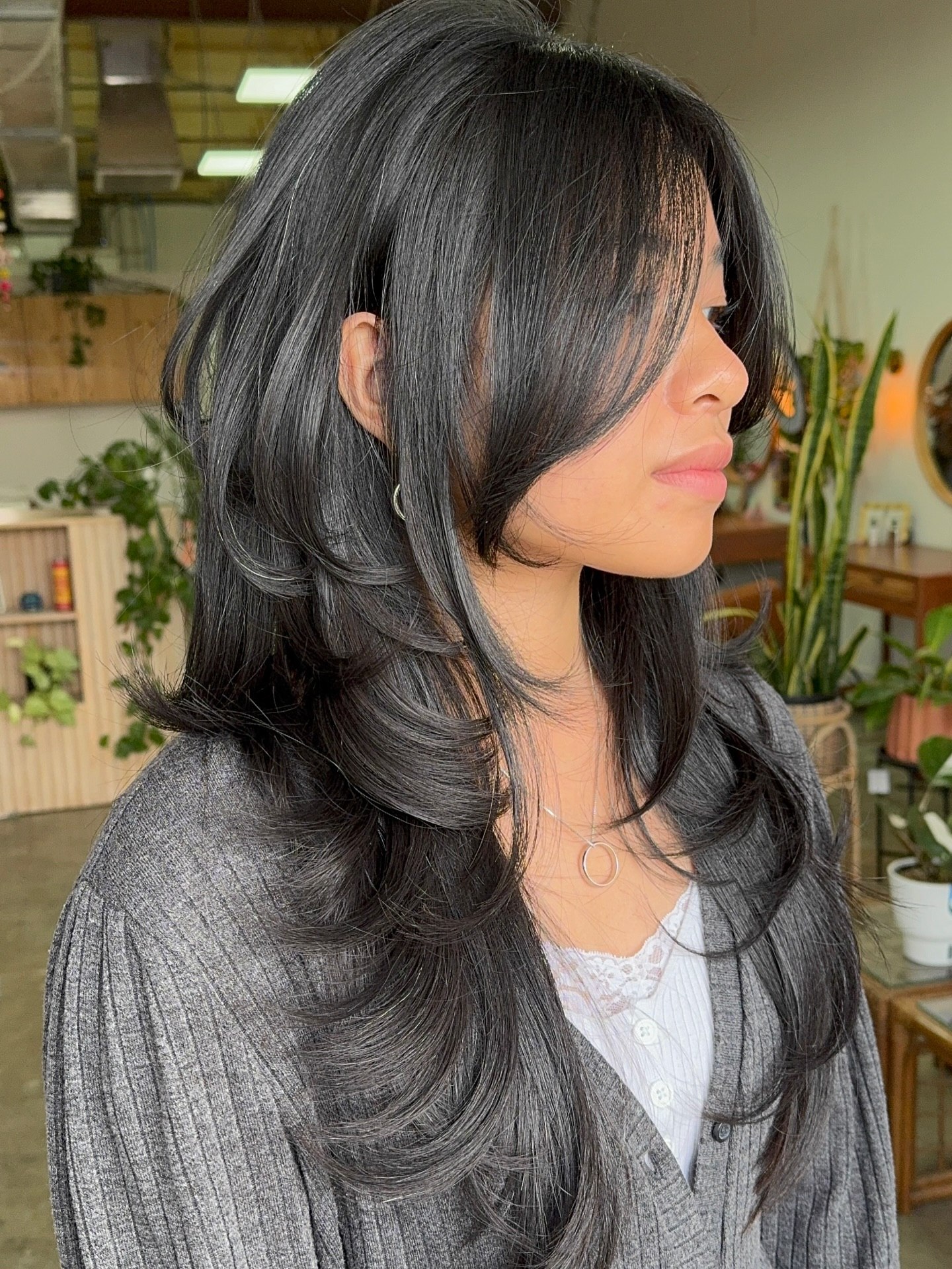 Soft Layered Butterfly Cut With Wispy Curtain Bangs