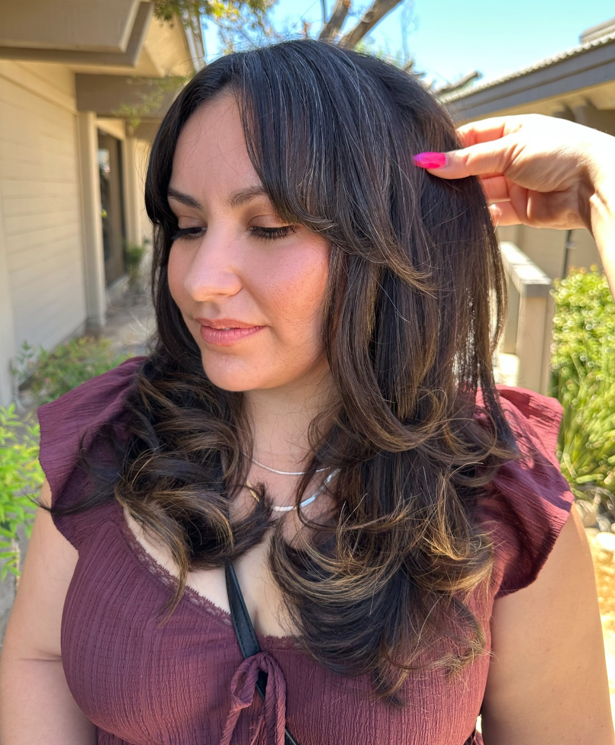 Soft Layered Cut With Face Framing Curtain Bangs