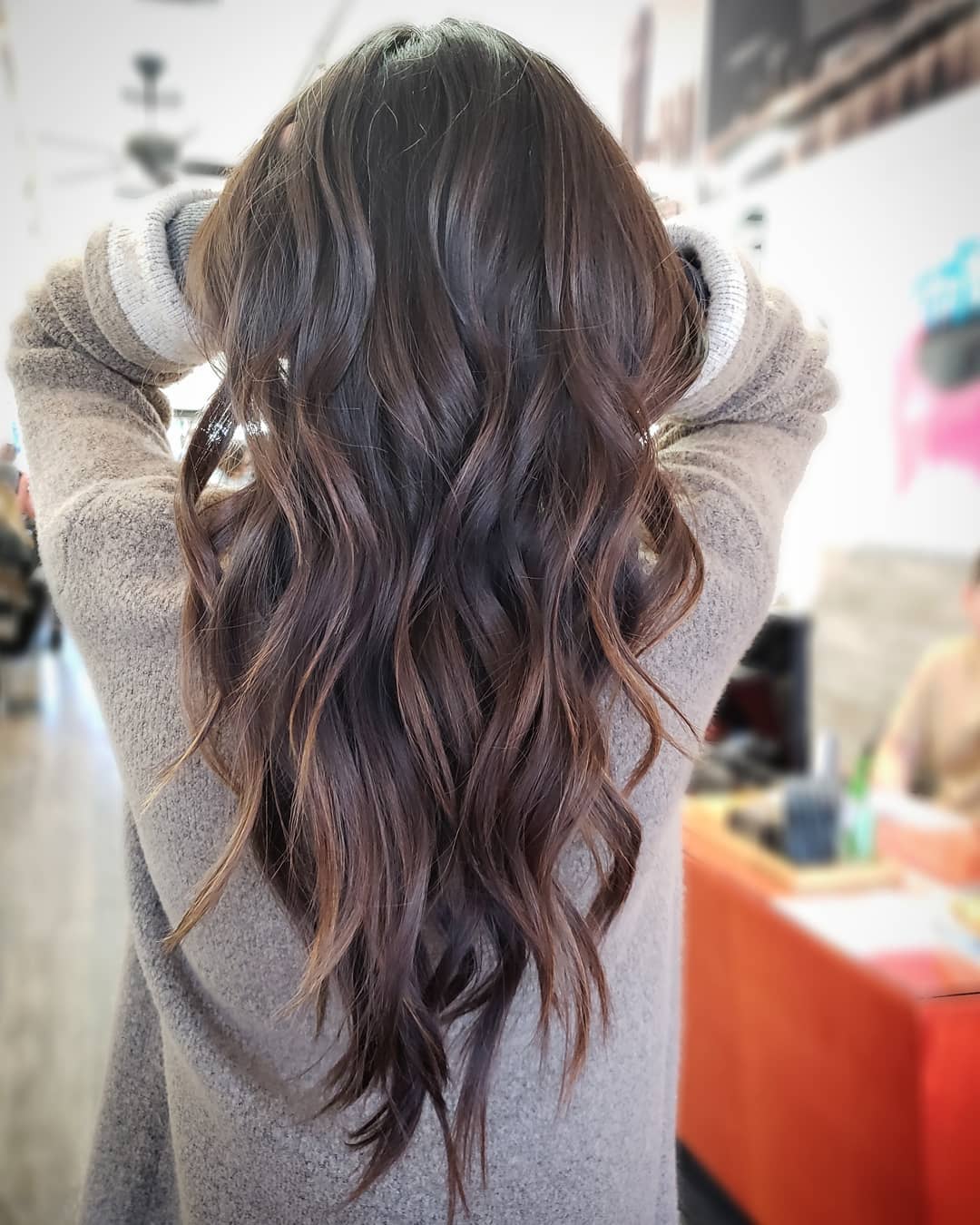 Soft Wavy Layers On Rich Espresso Brunette