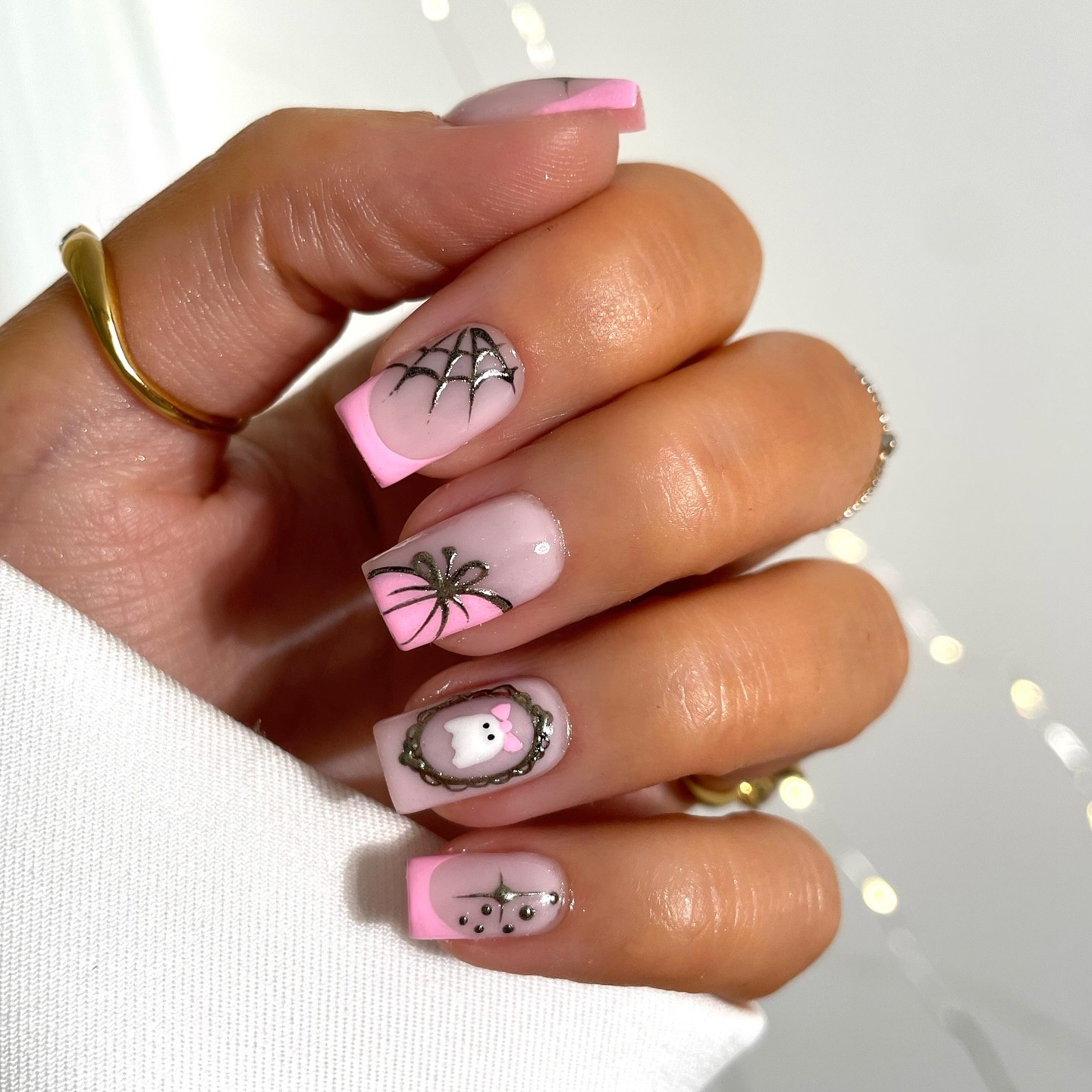 Spooky Cute Halloween French Tip Nails