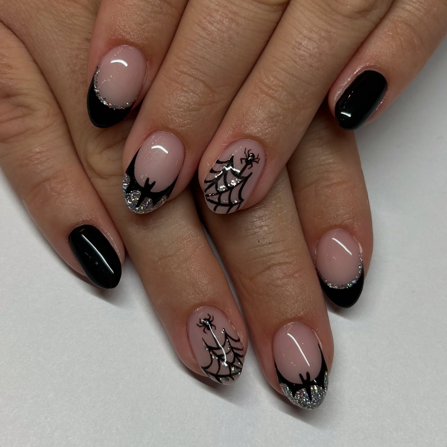 Spooky Halloween French Tip Nail Art
