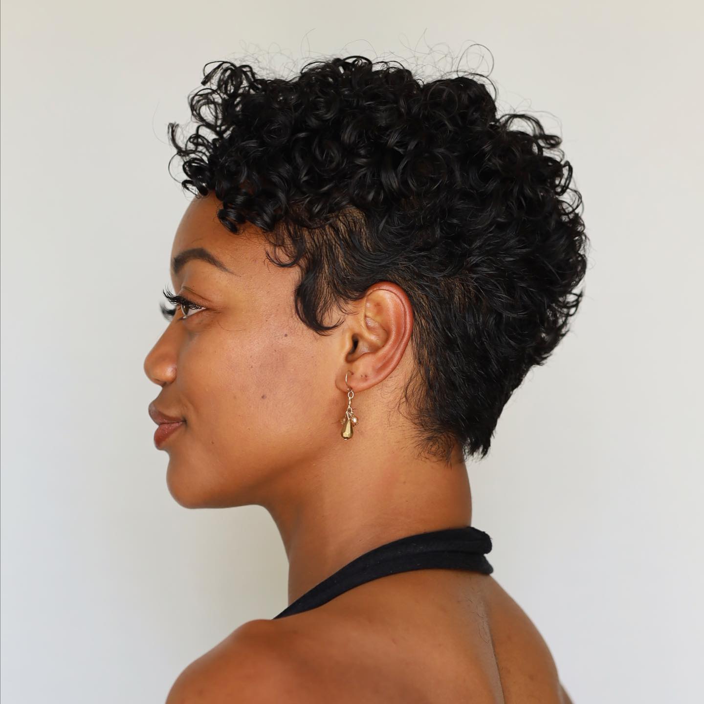 Tapered Curly Pixie With Defined Coils