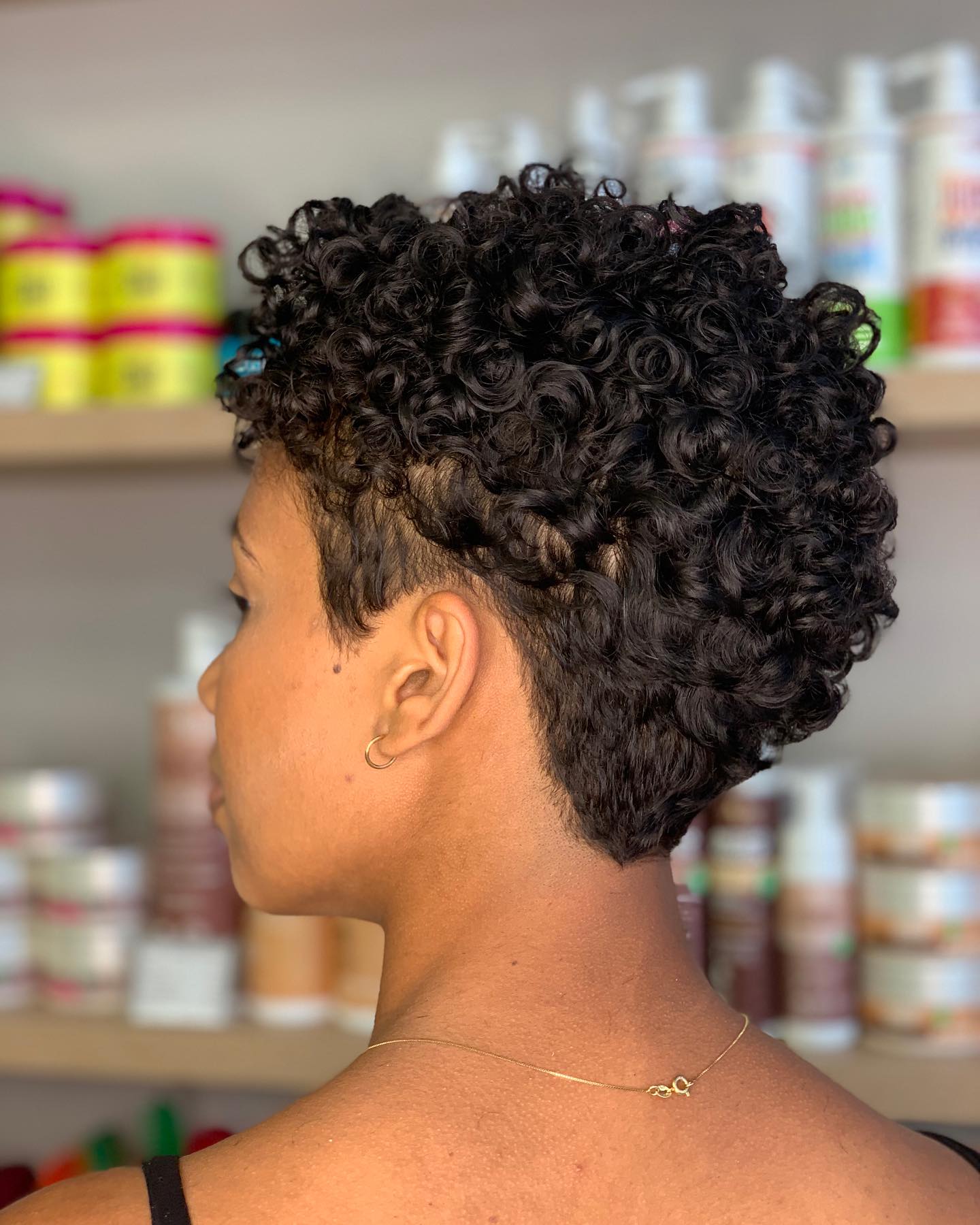 Tapered Pixie Cut With Defined Curly Crown
