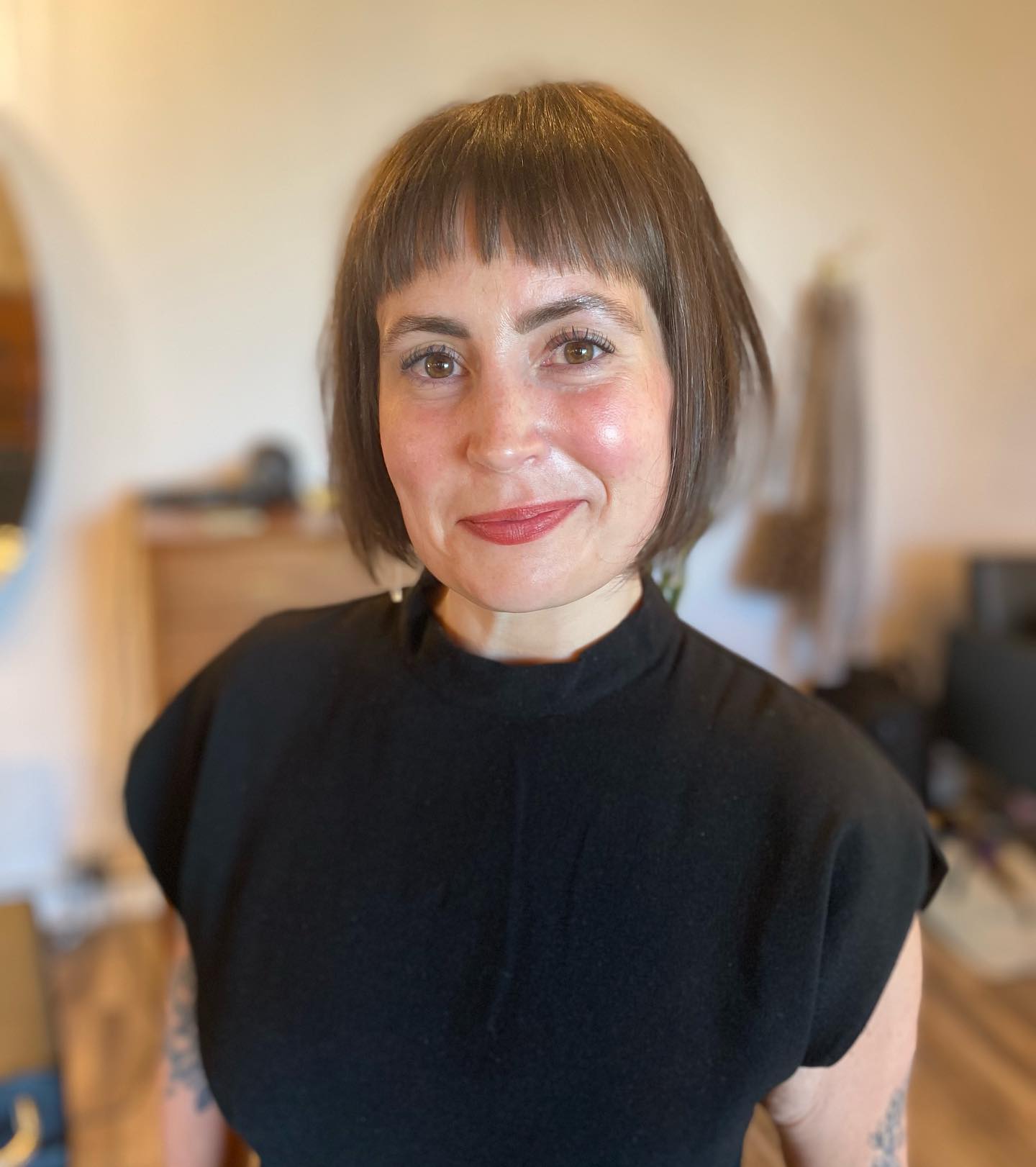 Textured Blunt French Bob With Micro Fringe