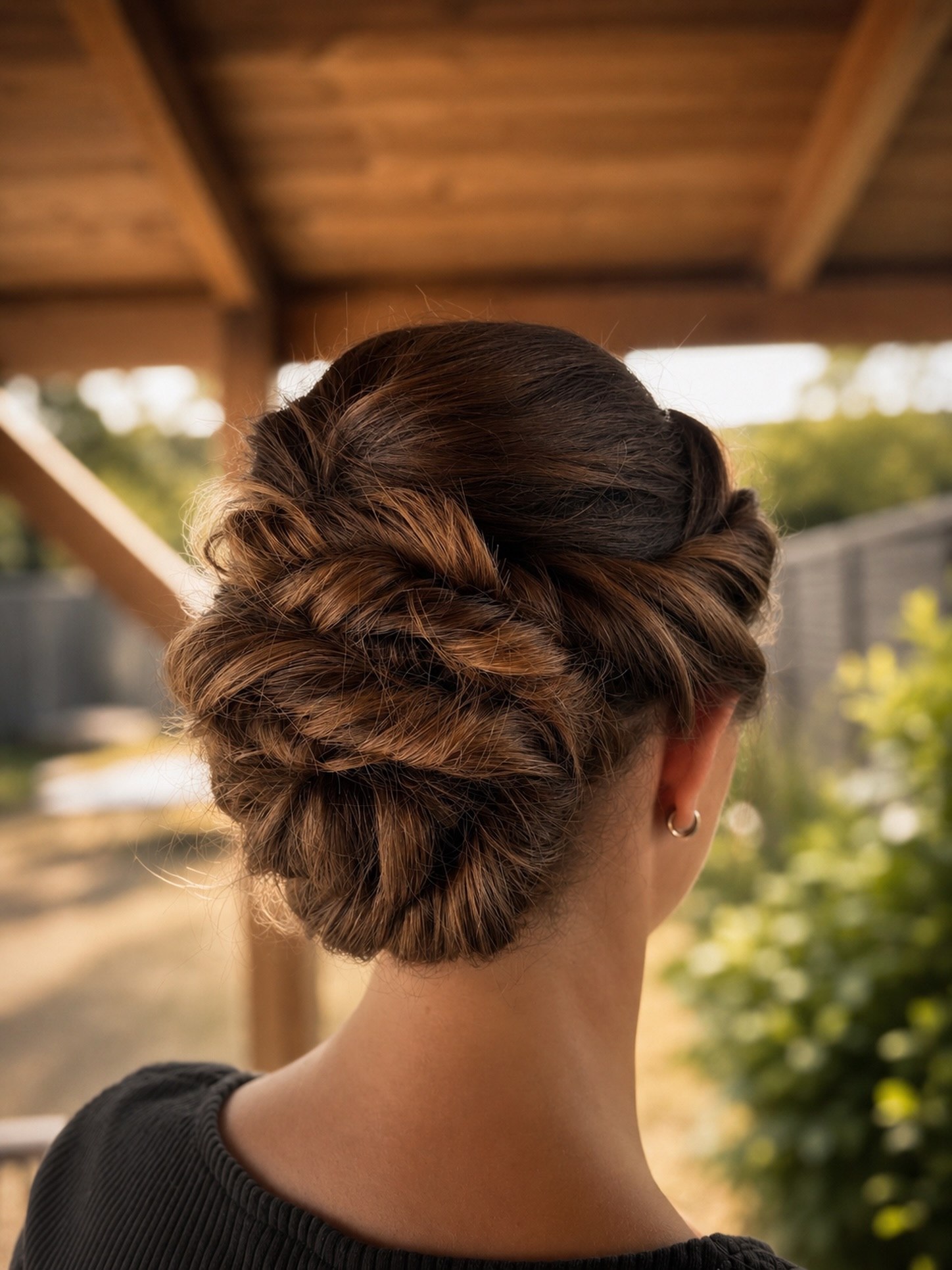 Textured Braided Chignon For Long Hair