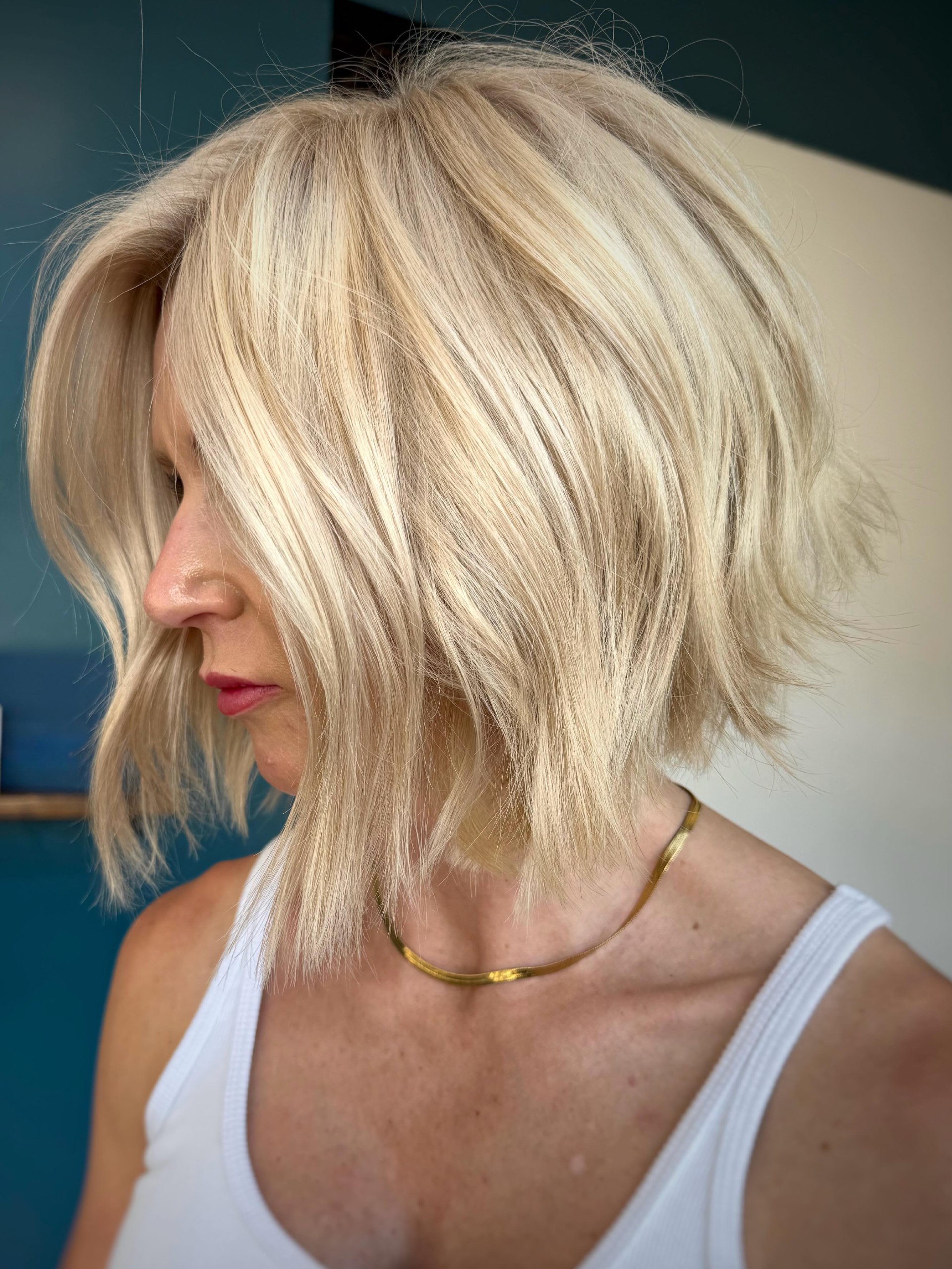 Textured Bronde Bob With Face-Framing Layers