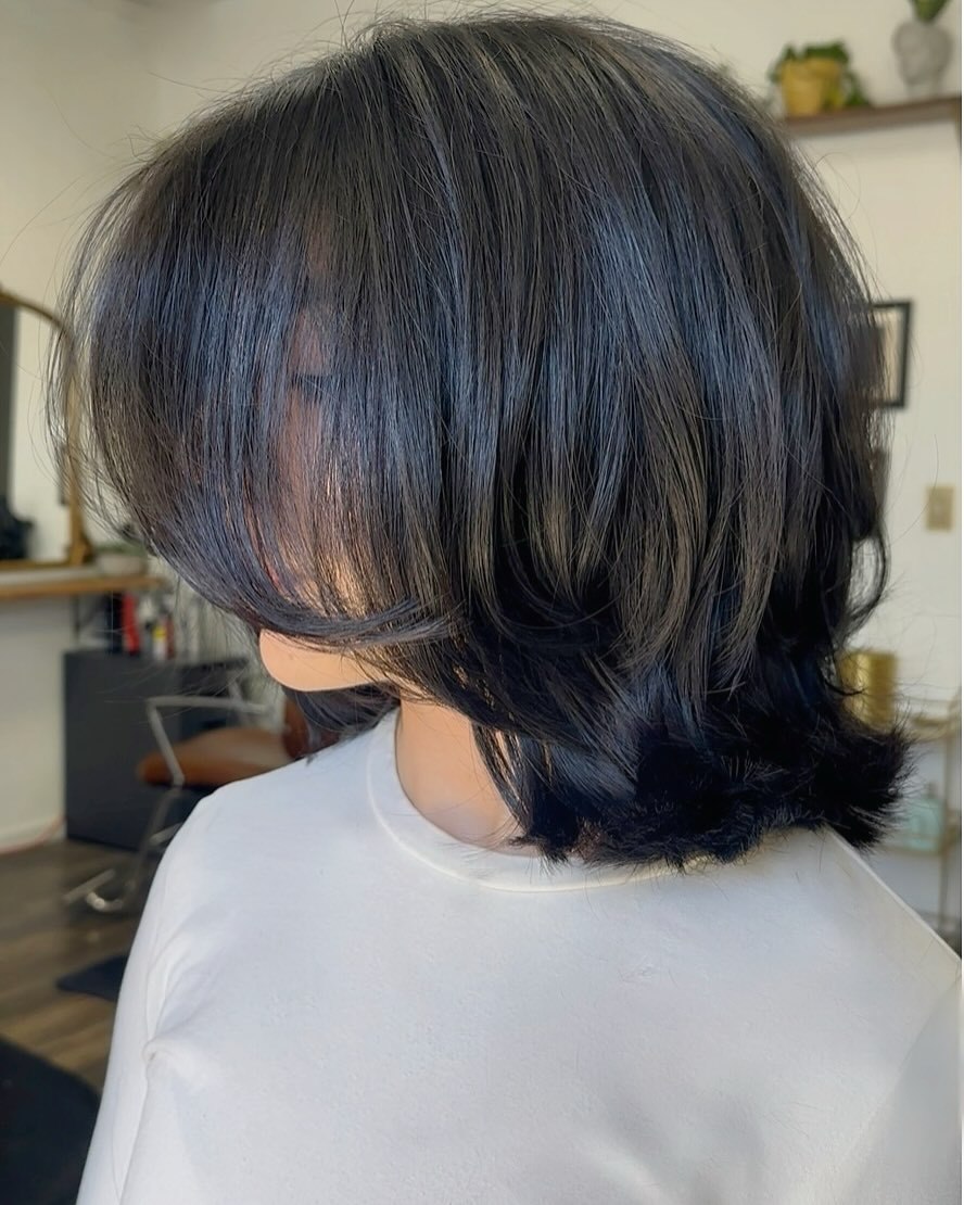 Textured Collarbone Length Shag For Volume