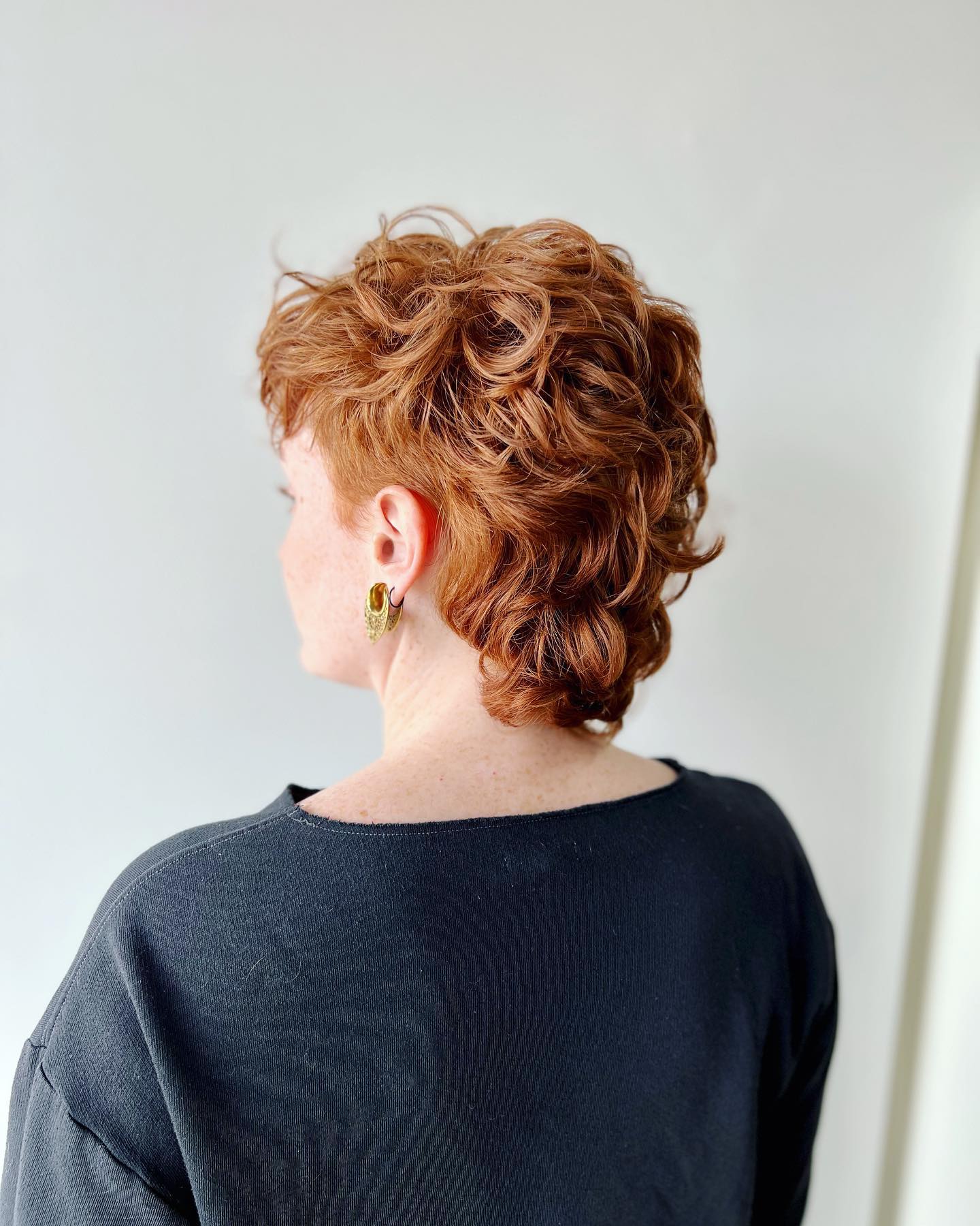 Textured Copper Curly Pixie Shag