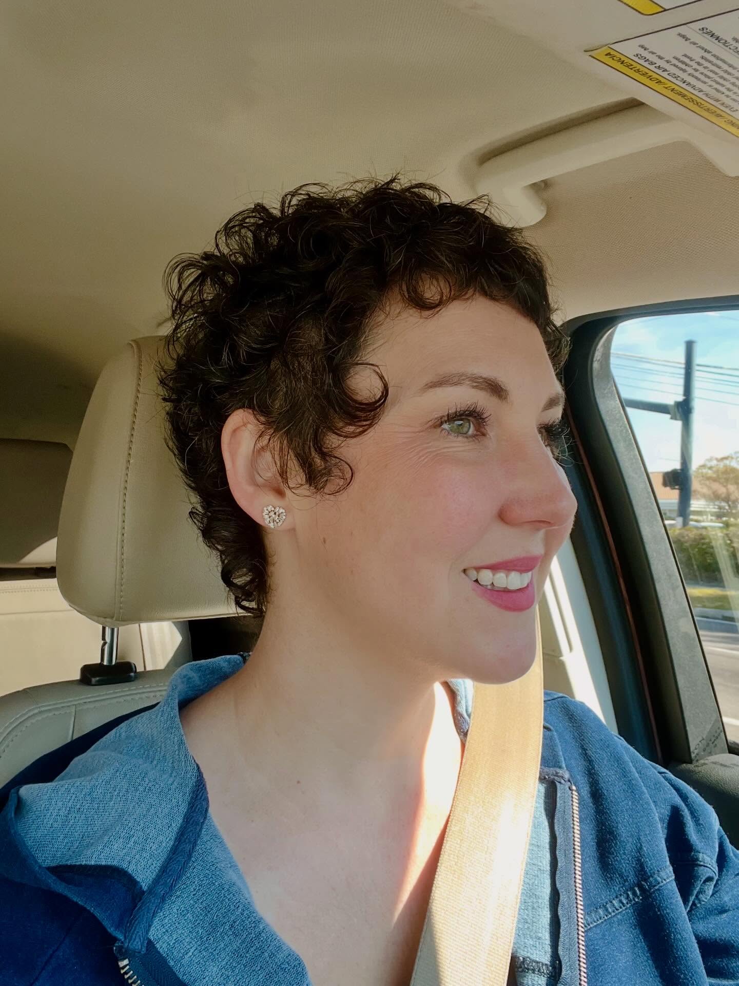 Textured Curly Pixie With Wispy Baby Bangs