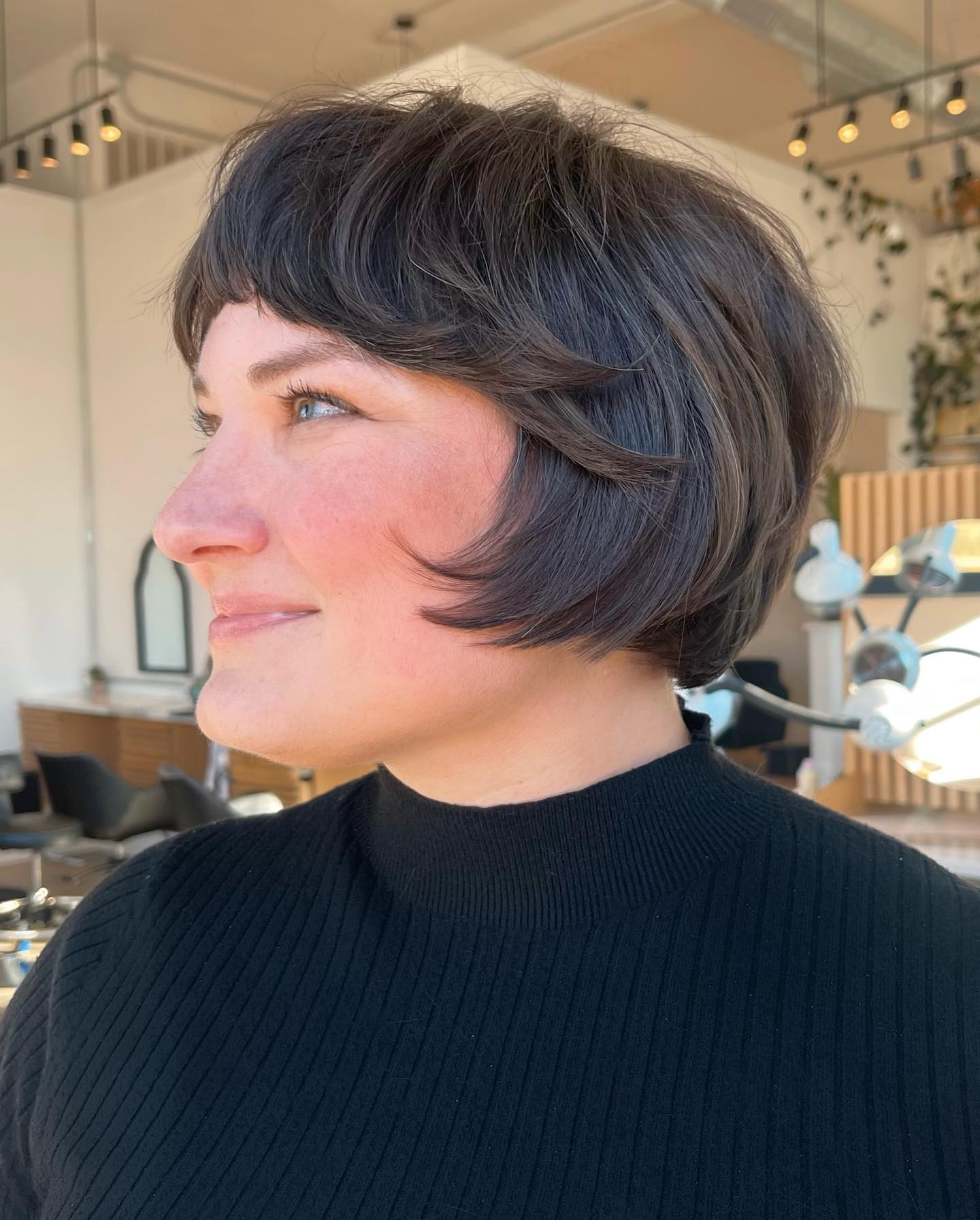 Textured French Bob With Wispy Fringe