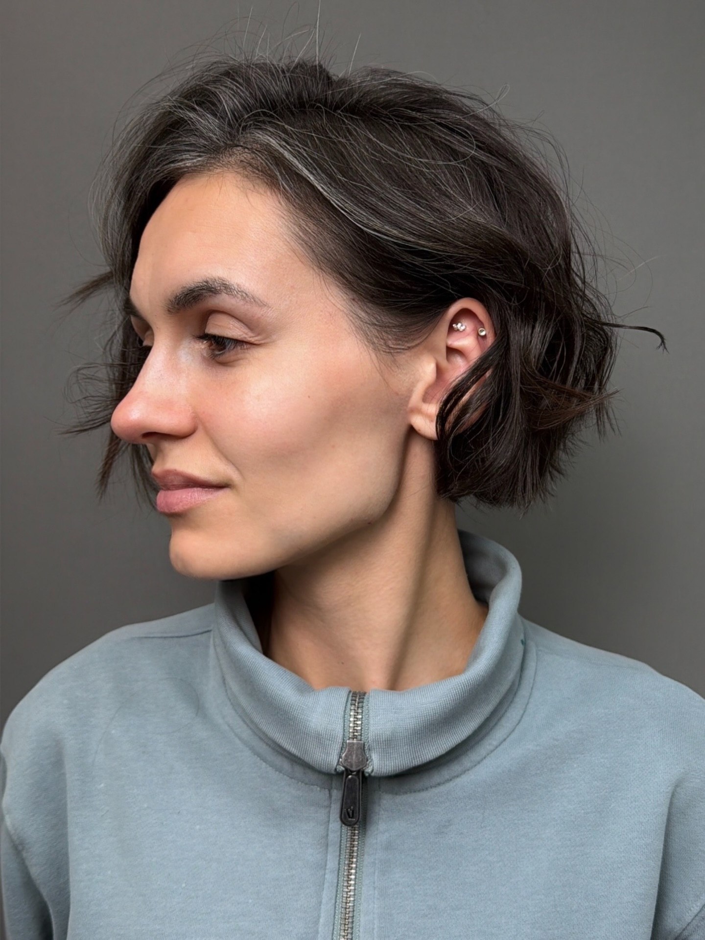 Textured Jaw Length Bob For Fine Hair