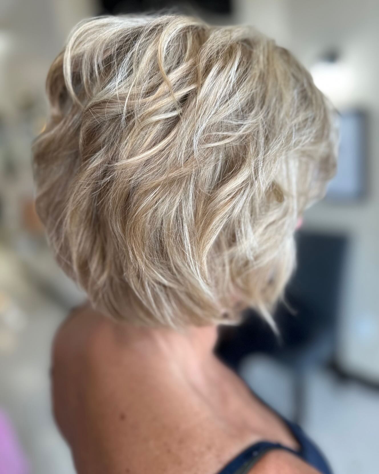 Textured Layered Bob With Dimensional Ash Blonde Highlights