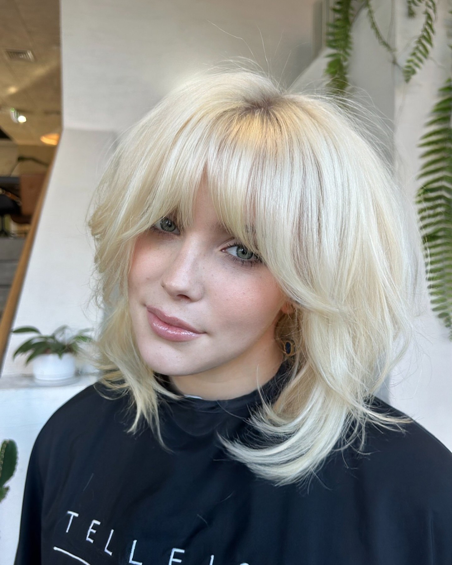 Textured Layered Bob With Soft Curtain Bangs