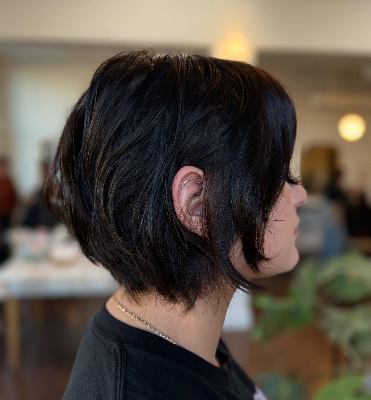Textured Stacked Bob For Fine Hair