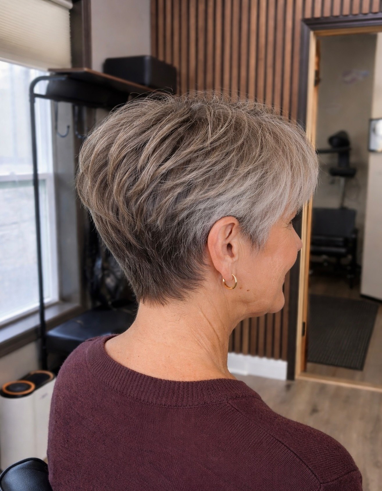Textured Tapered Pixie Cut For Fine Salt And Pepper