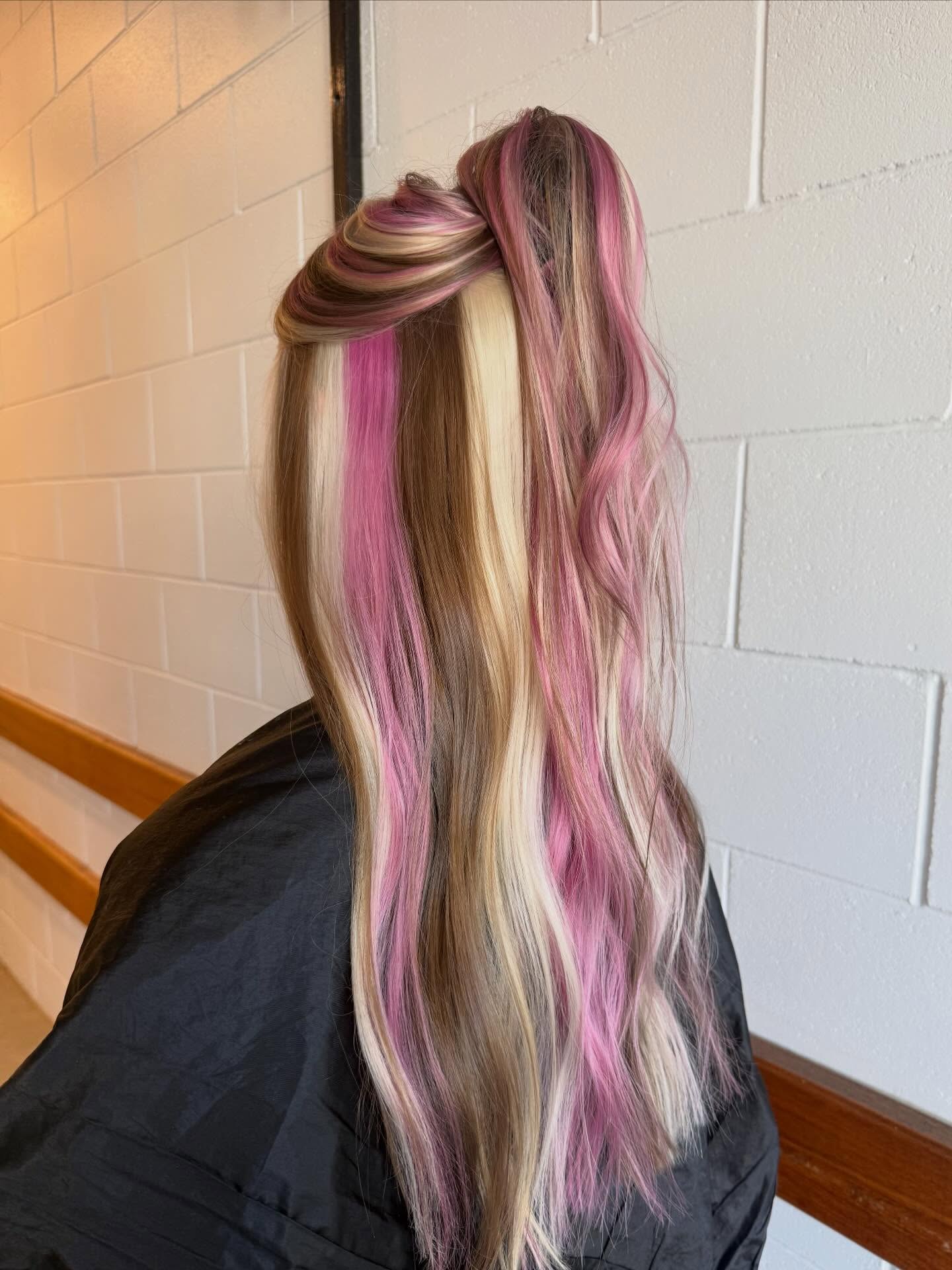 Tri Color Neapolitan Half Up Style