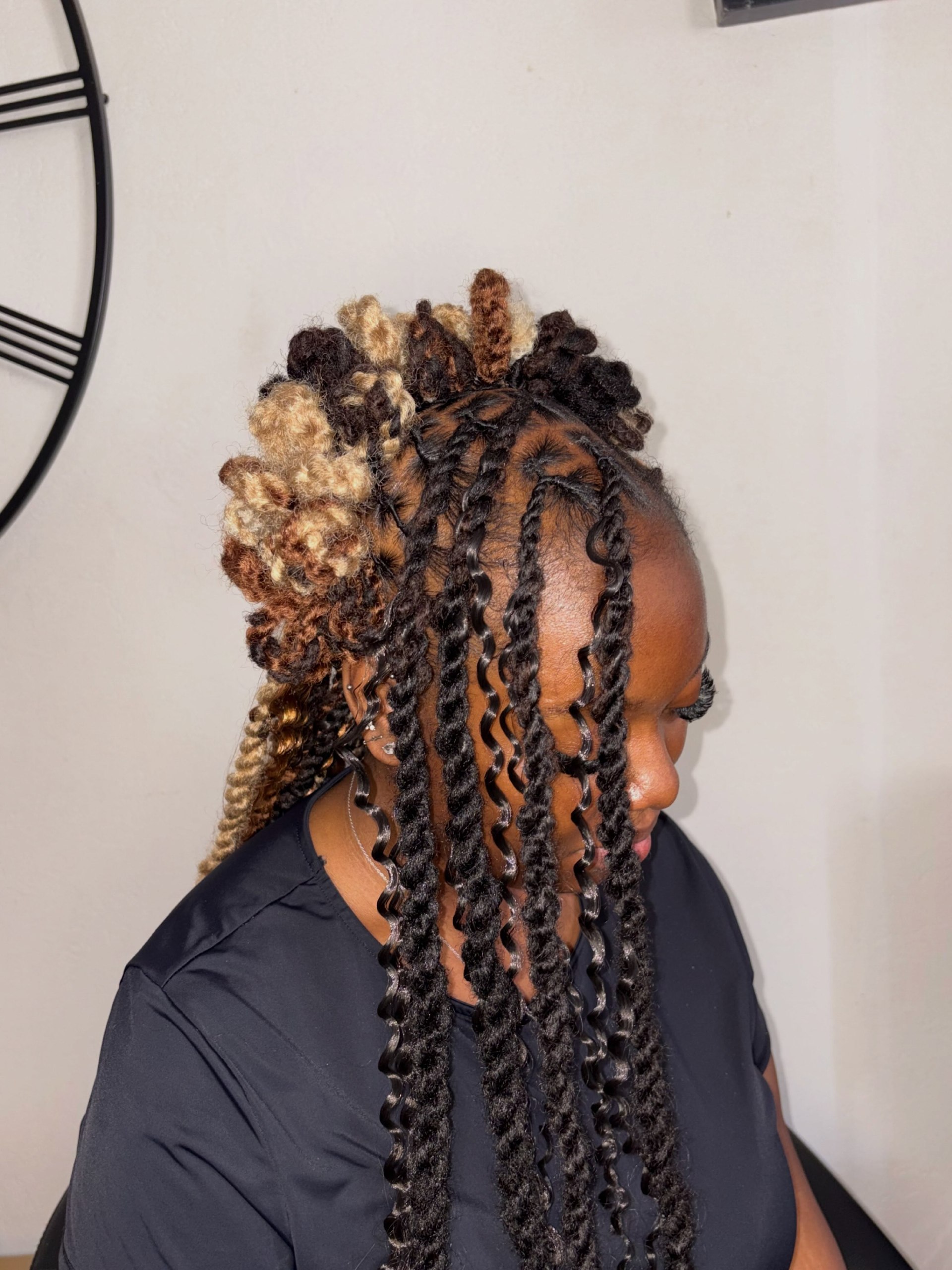 Two-Tone Passion Twists With Curly Ends