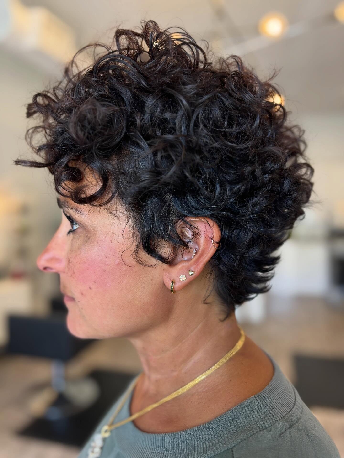 Voluminous Curly Pixie With Natural Dark Texture