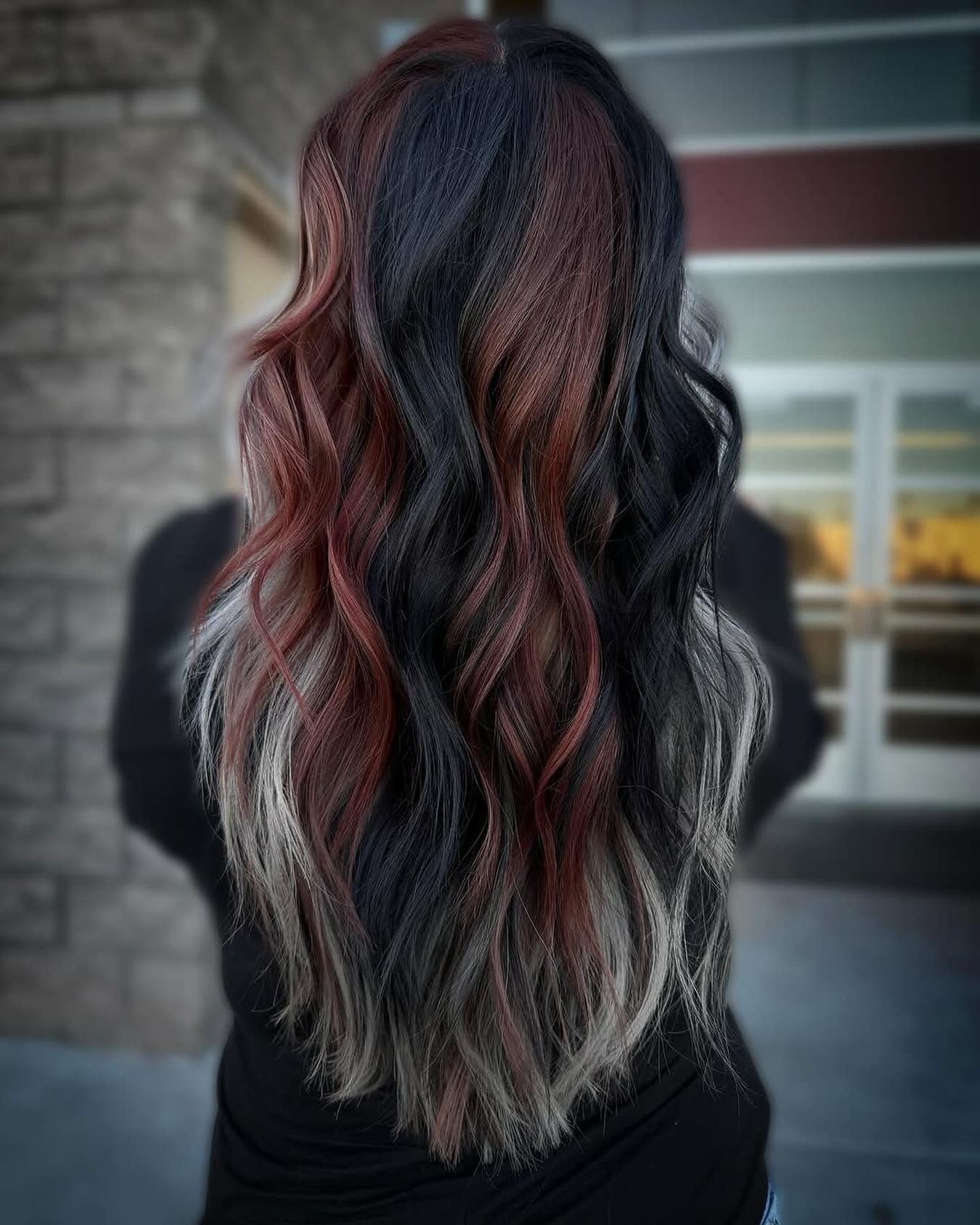 Black Cherry and Silver Peekaboo Highlights