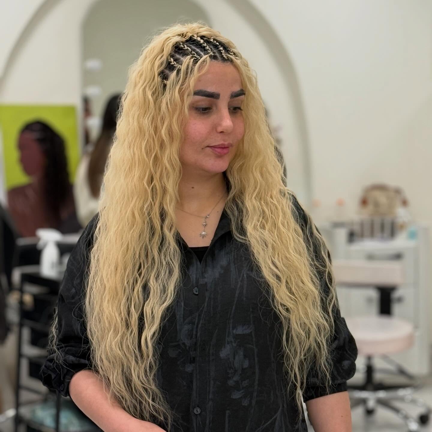 Blonde Wavy Hair With Accent Braids