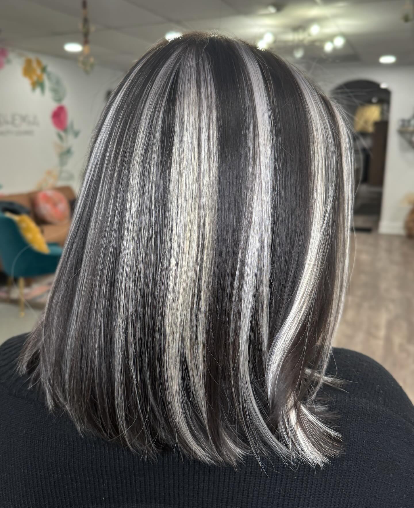 Bold Black and White Striped Highlights