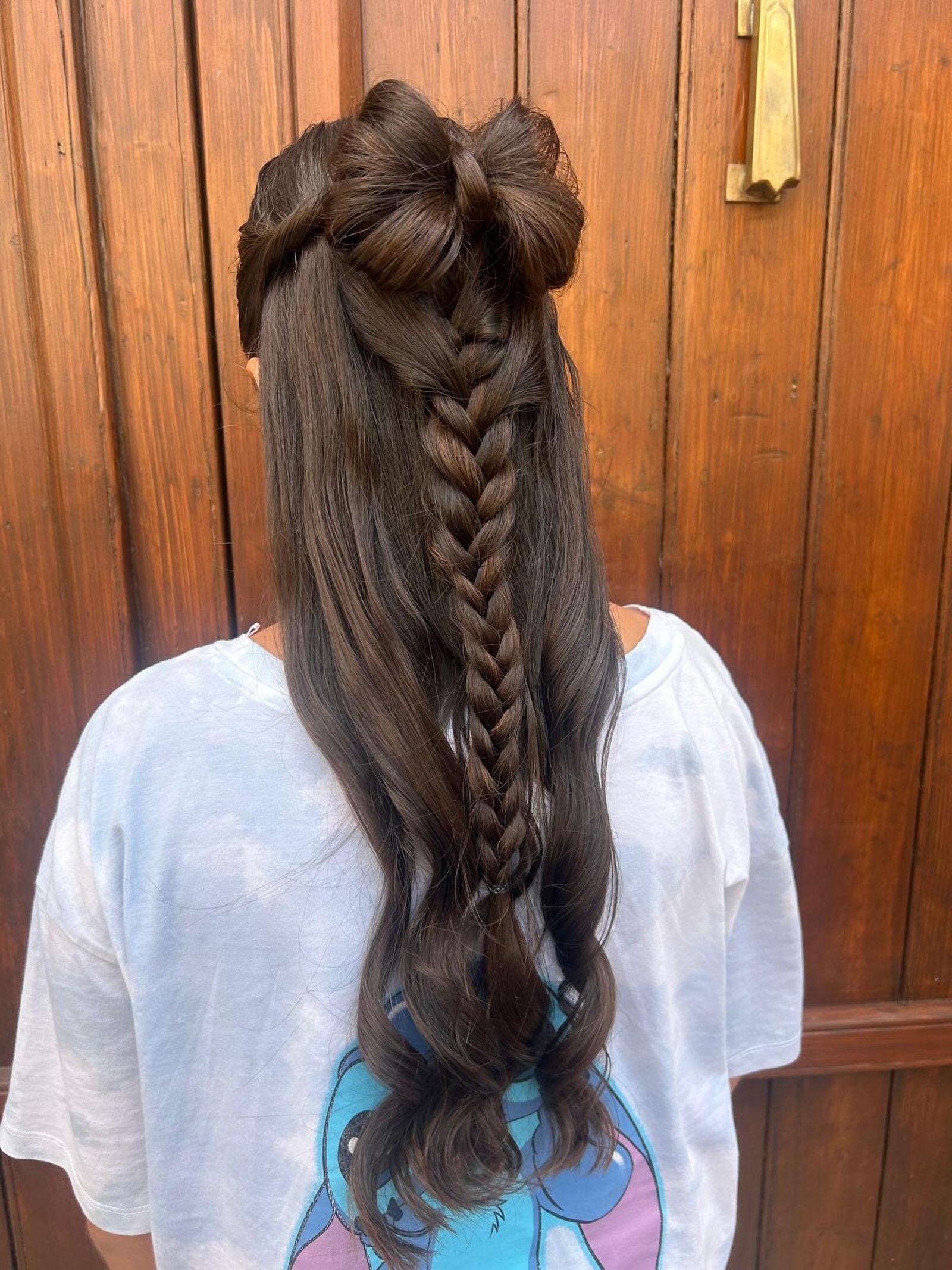 Braided Bow Hairstyle With Loose Waves