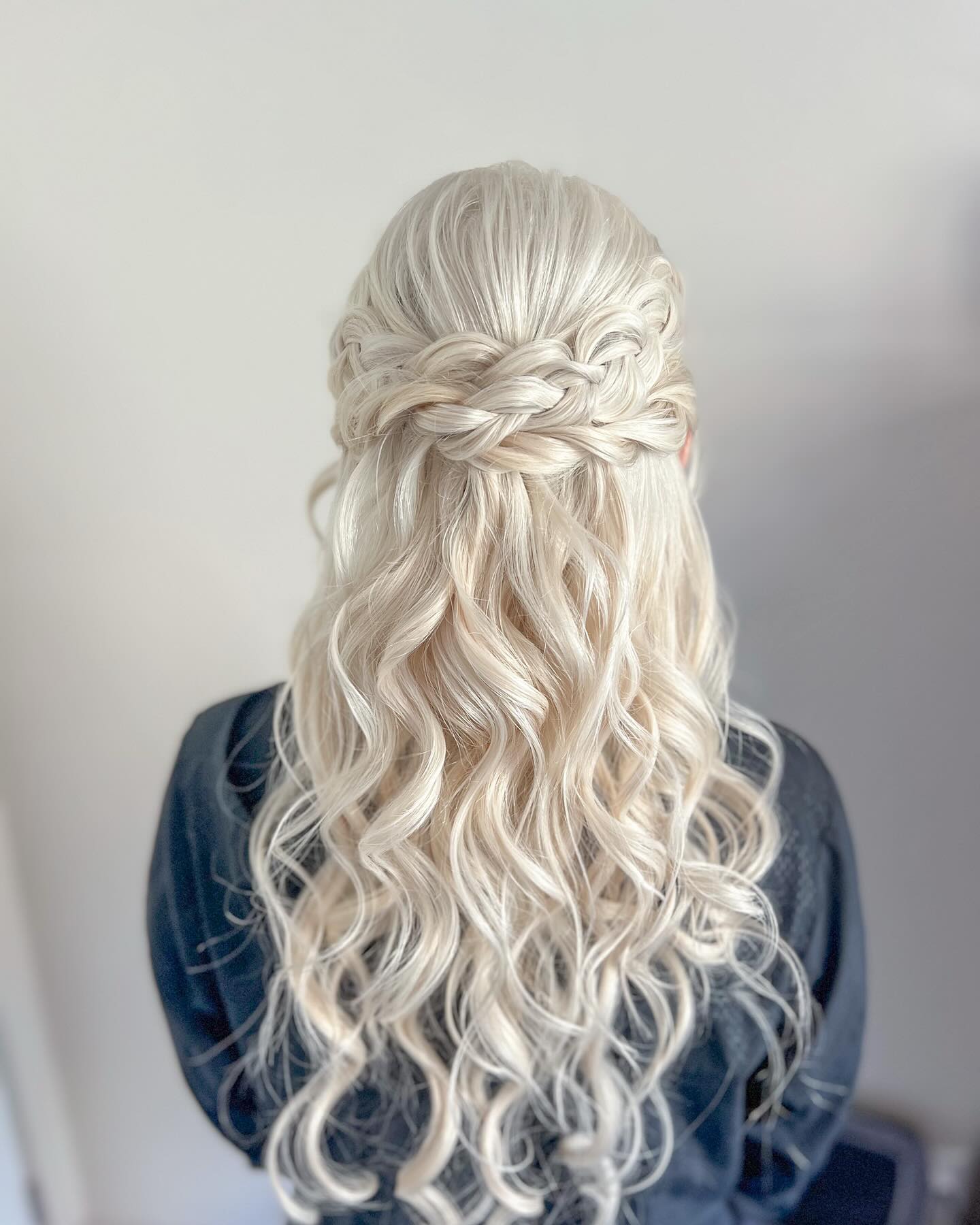 Braided Crown With Loose Curls