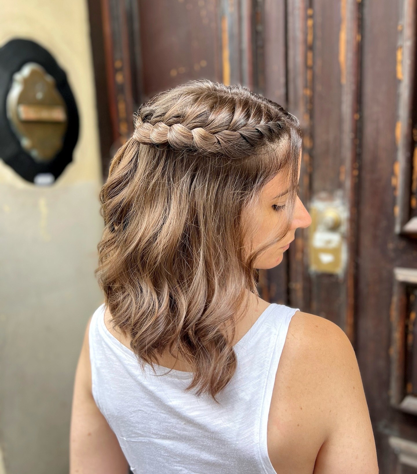 Braided Crown With Loose Waves