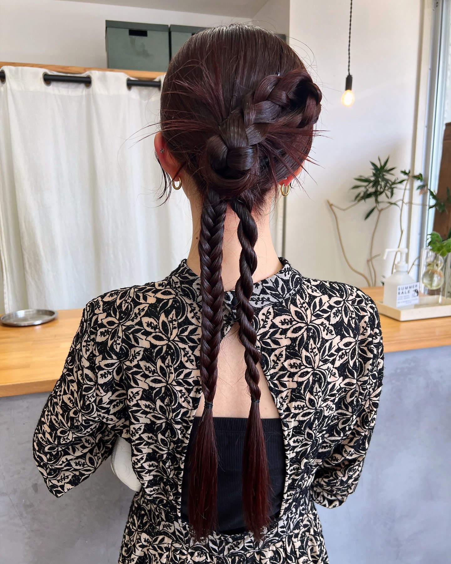 Braided Double Bun With Pigtail Braids