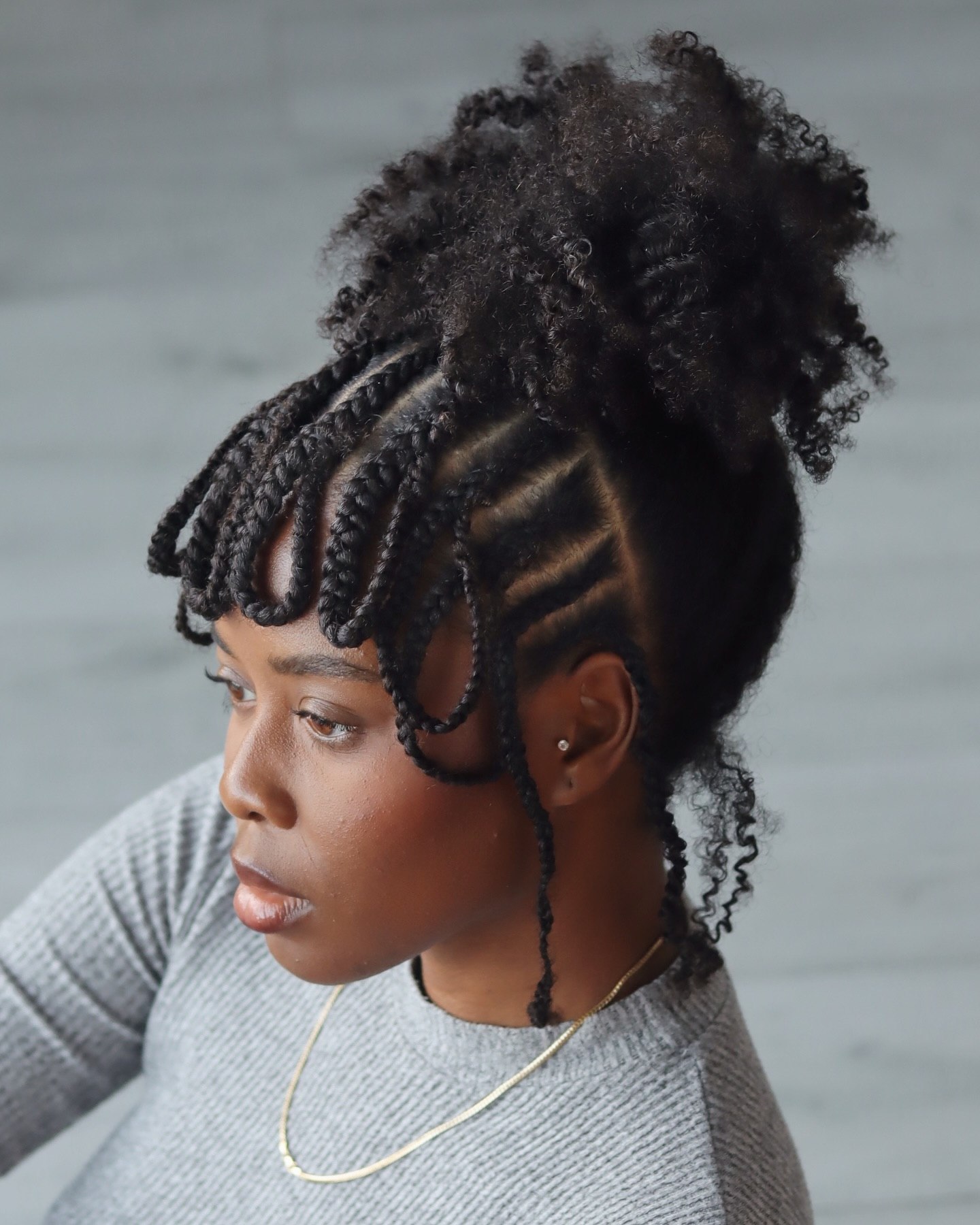 Braided Front With Curly Updo